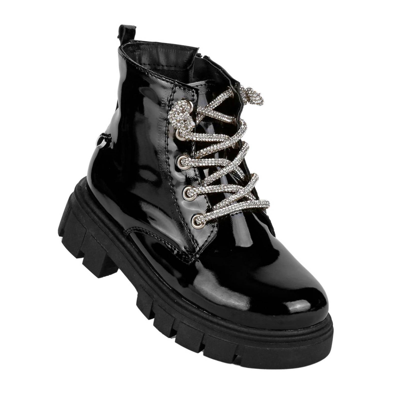 Botín Tacón Niña Negro Tipo Charol Stfashion 11603906 