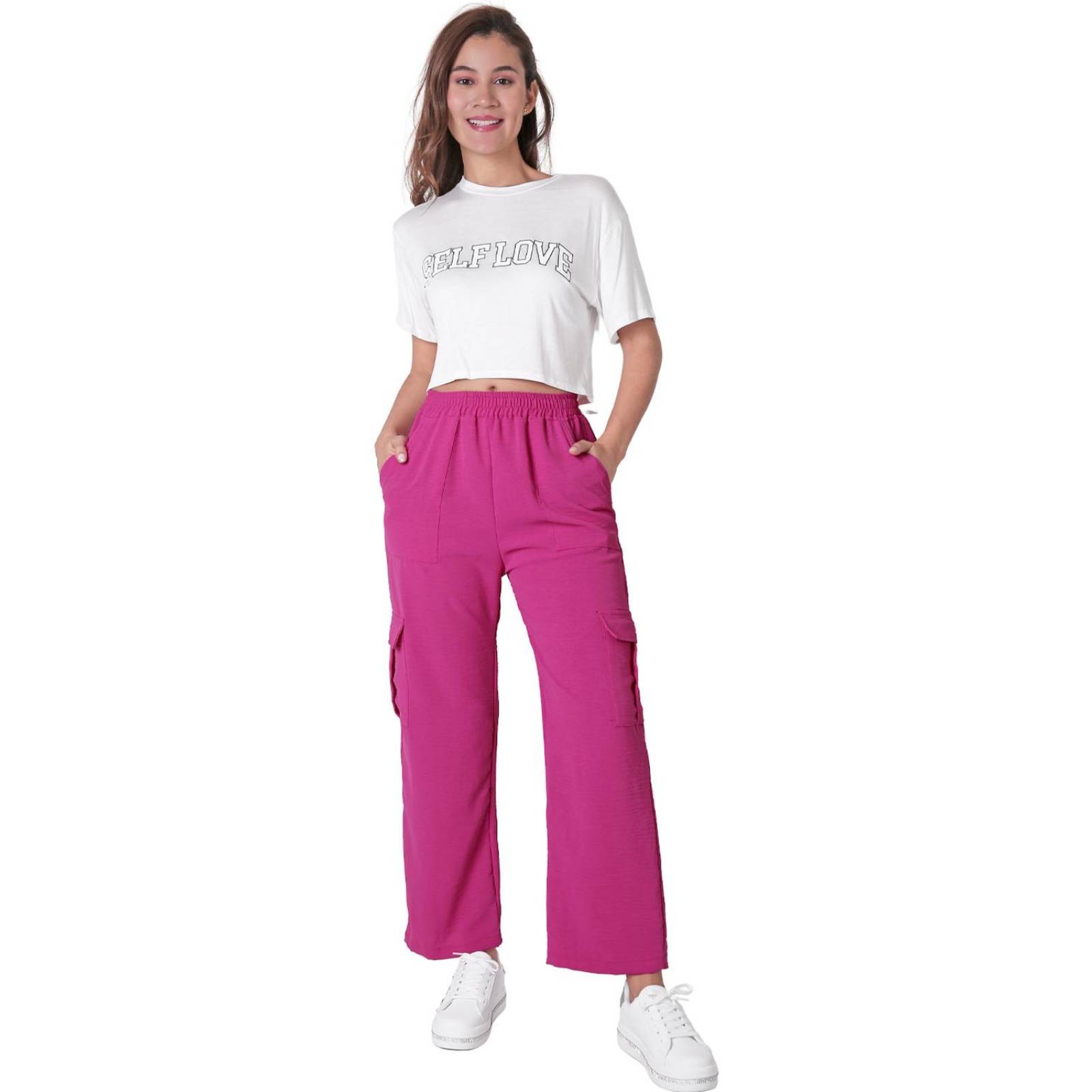 Pantalón Moda Cargo Mujer Rosa Stfashion 52404634 .