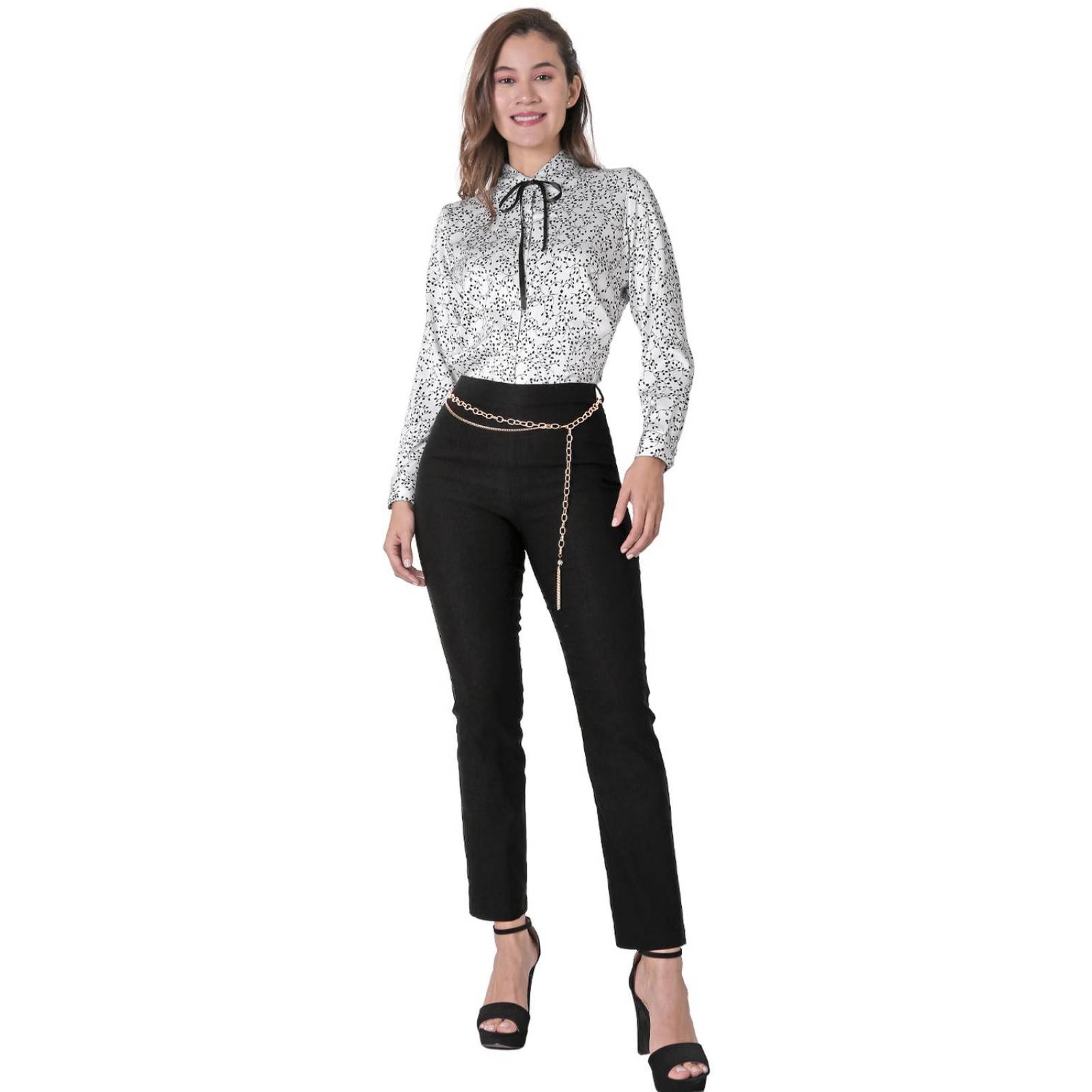 Pantalón Mujer Vestir Recto Negro Paloma 56404637 