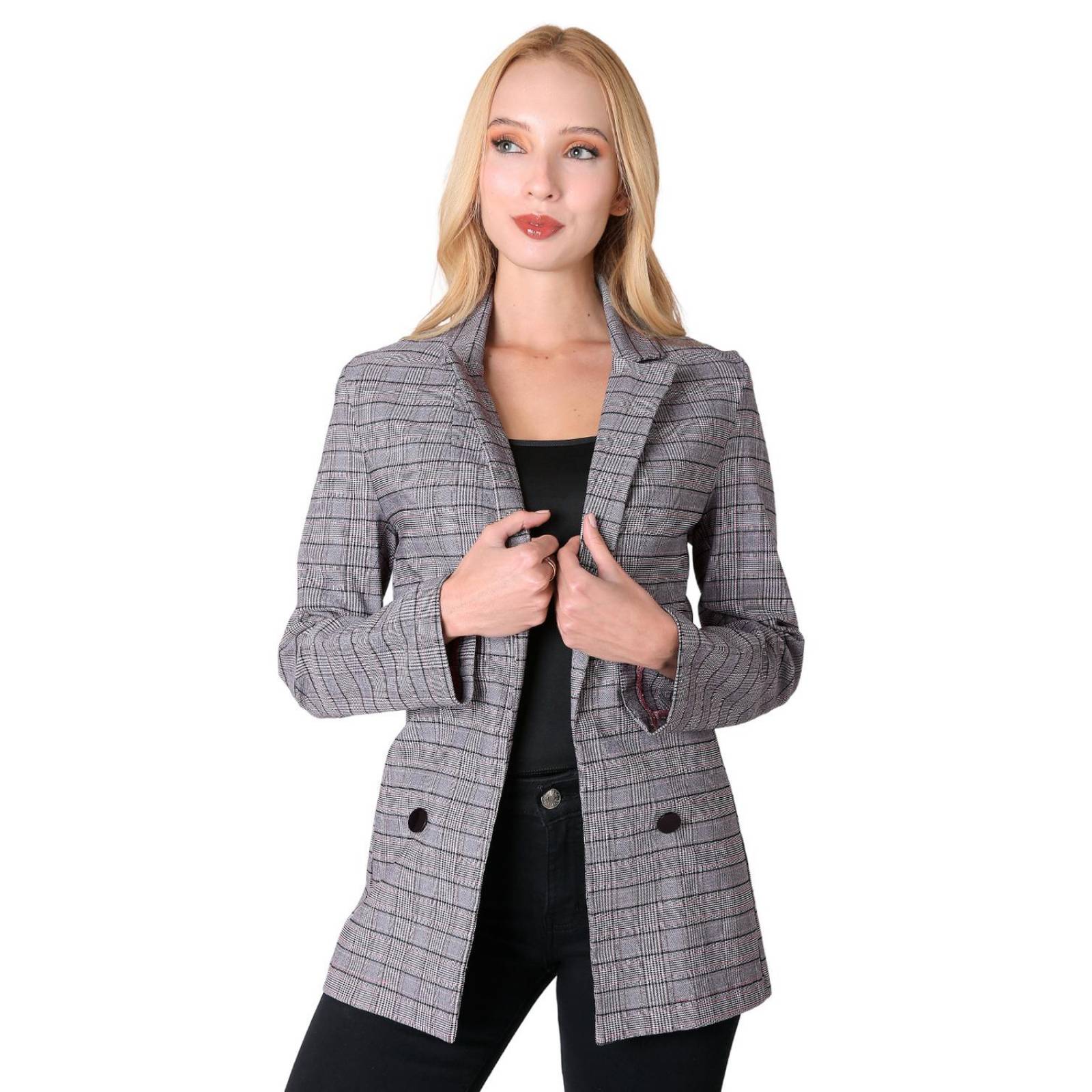 Saco Formal Blazer Mujer Gris Stfashion 71004602 