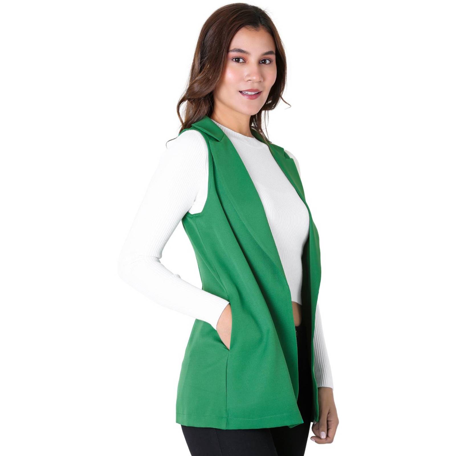 Chaleco Mujer Casual Verde Stfashion 79304636 .