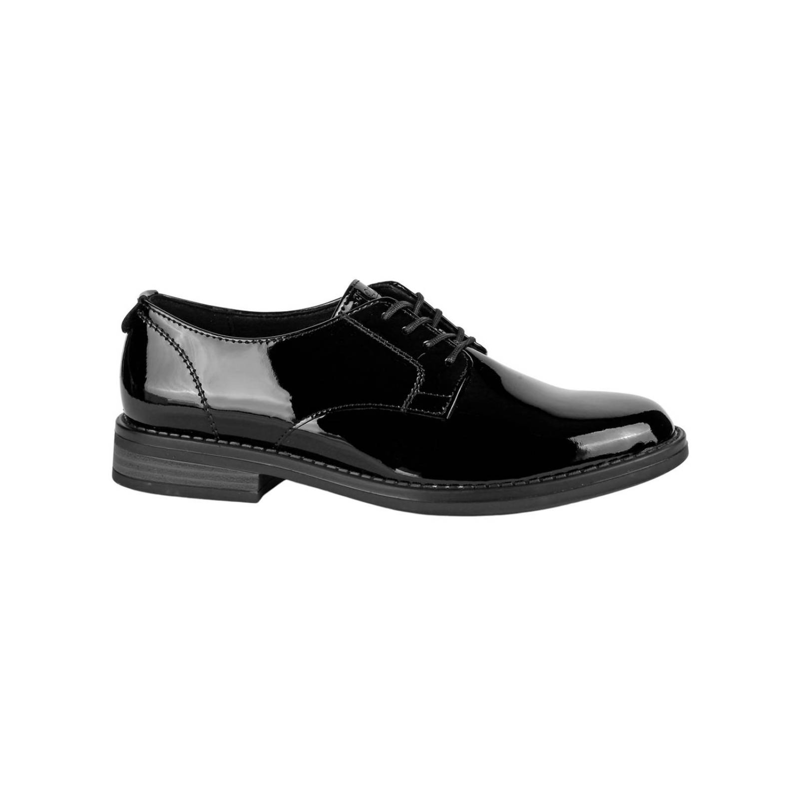 Zapato Casual Piso Mujer Negro Charol De Piel Flexi 02503916