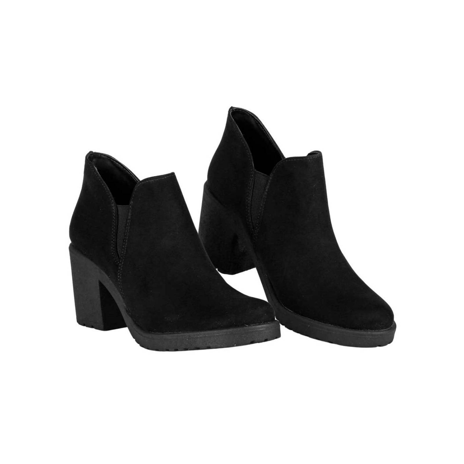 Botín Mujer Casual Tacón Negro Stfashion 06203906 
