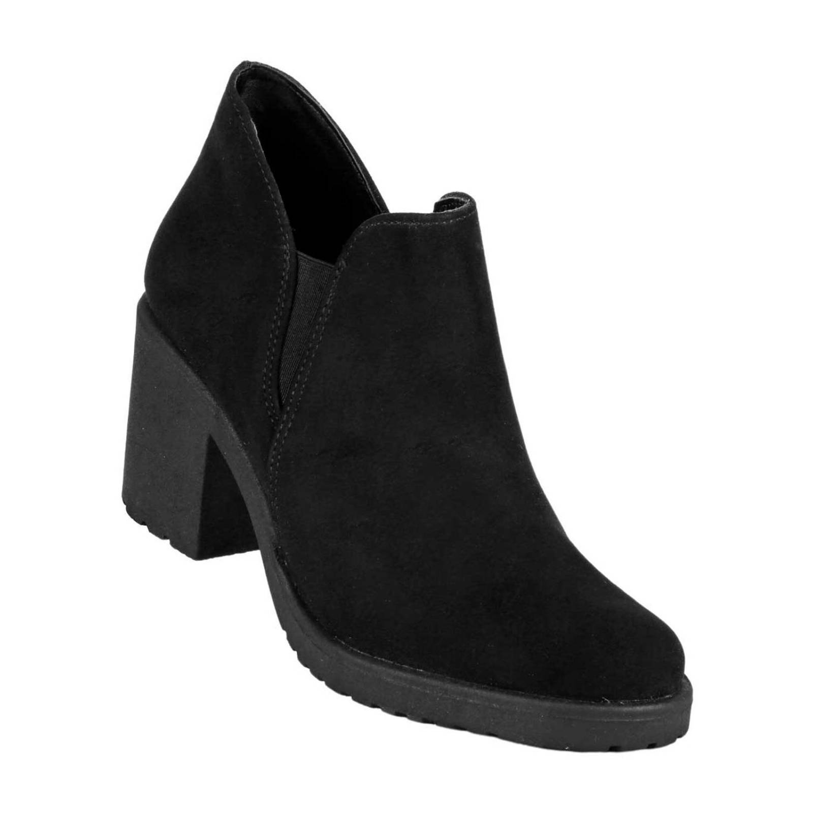 Botín Mujer Casual Tacón Negro Stfashion 06203906 