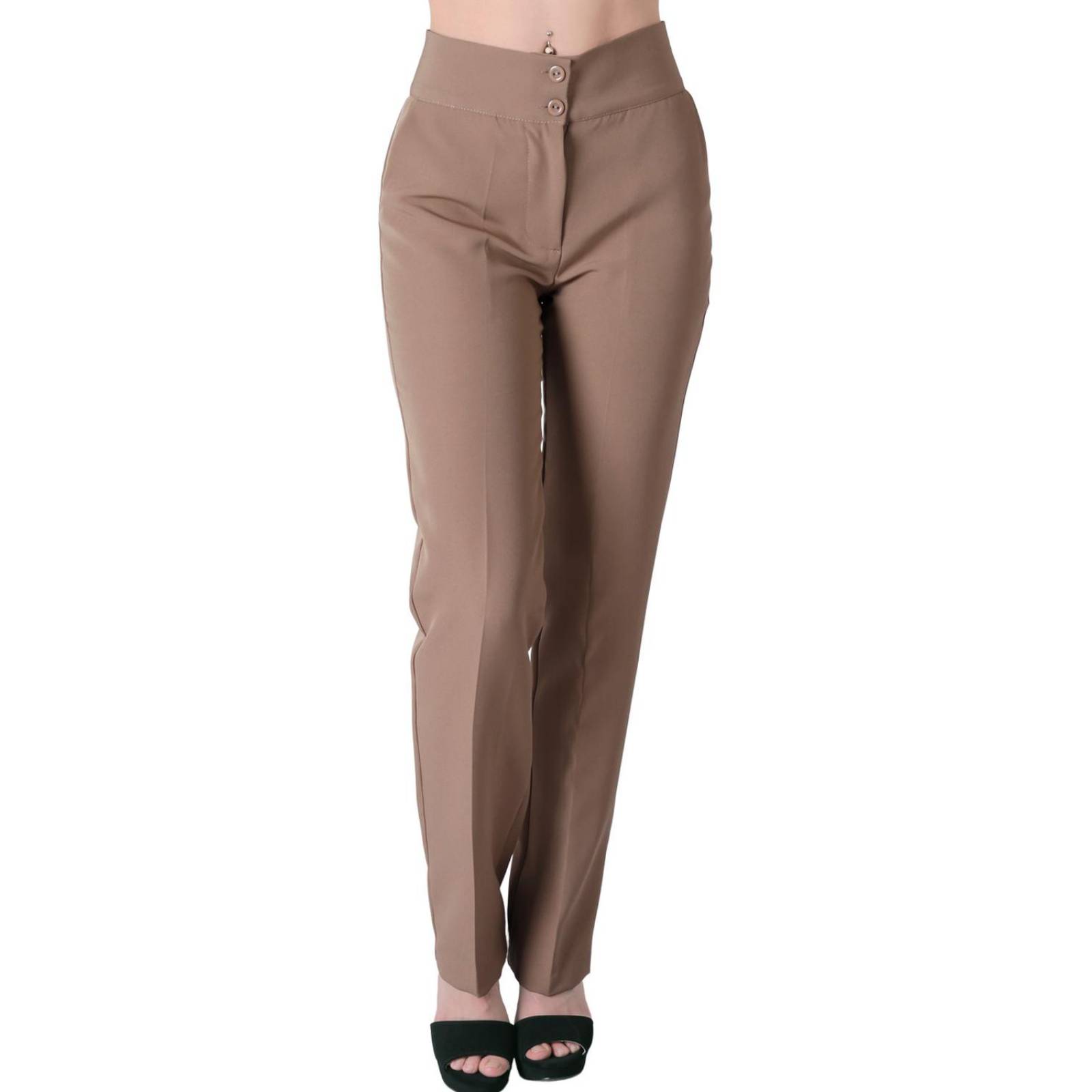 Pantalón Mujer Vestir Recto Beige Stfashion 79304641 .