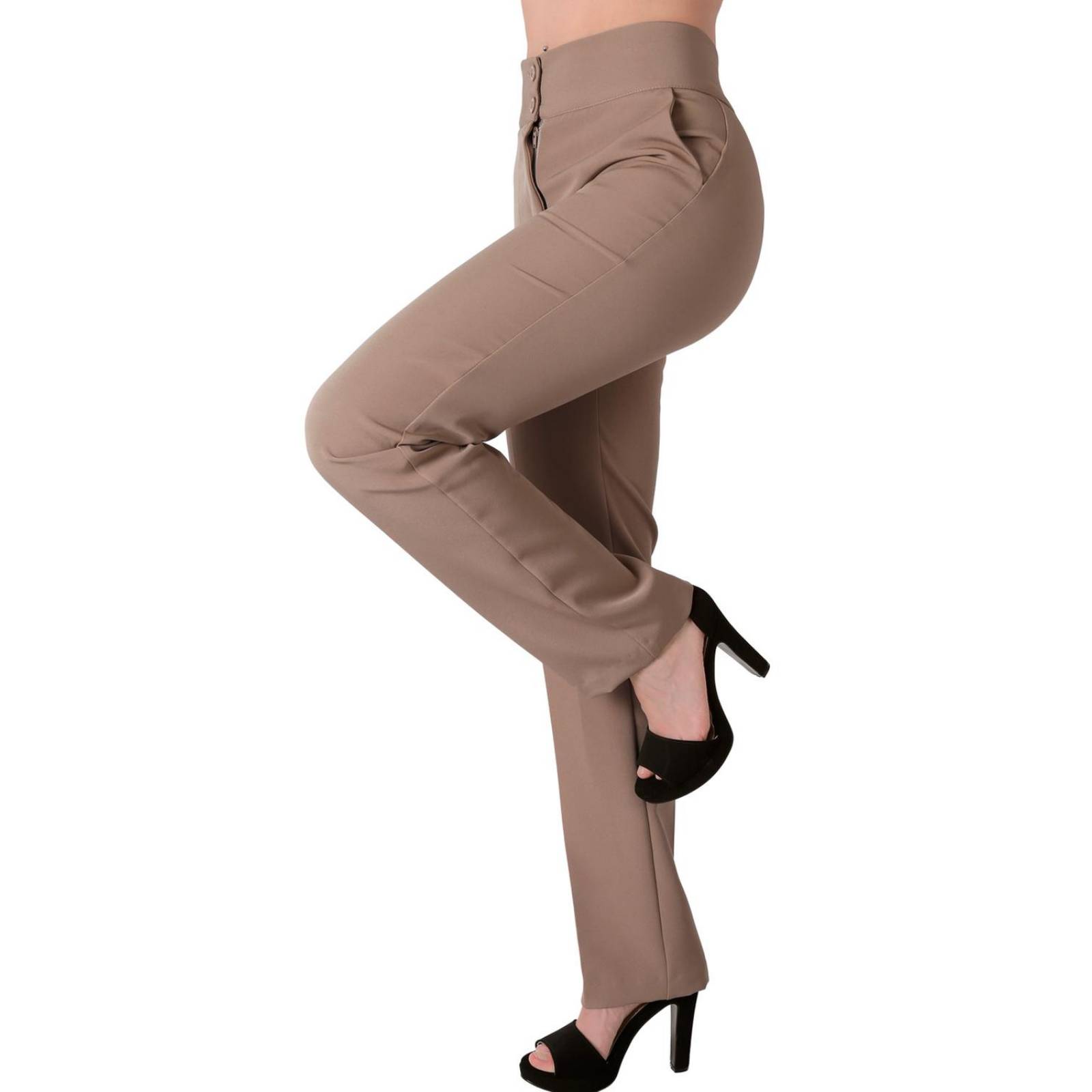 Pantalón Mujer Vestir Recto Beige Stfashion 79304641 .