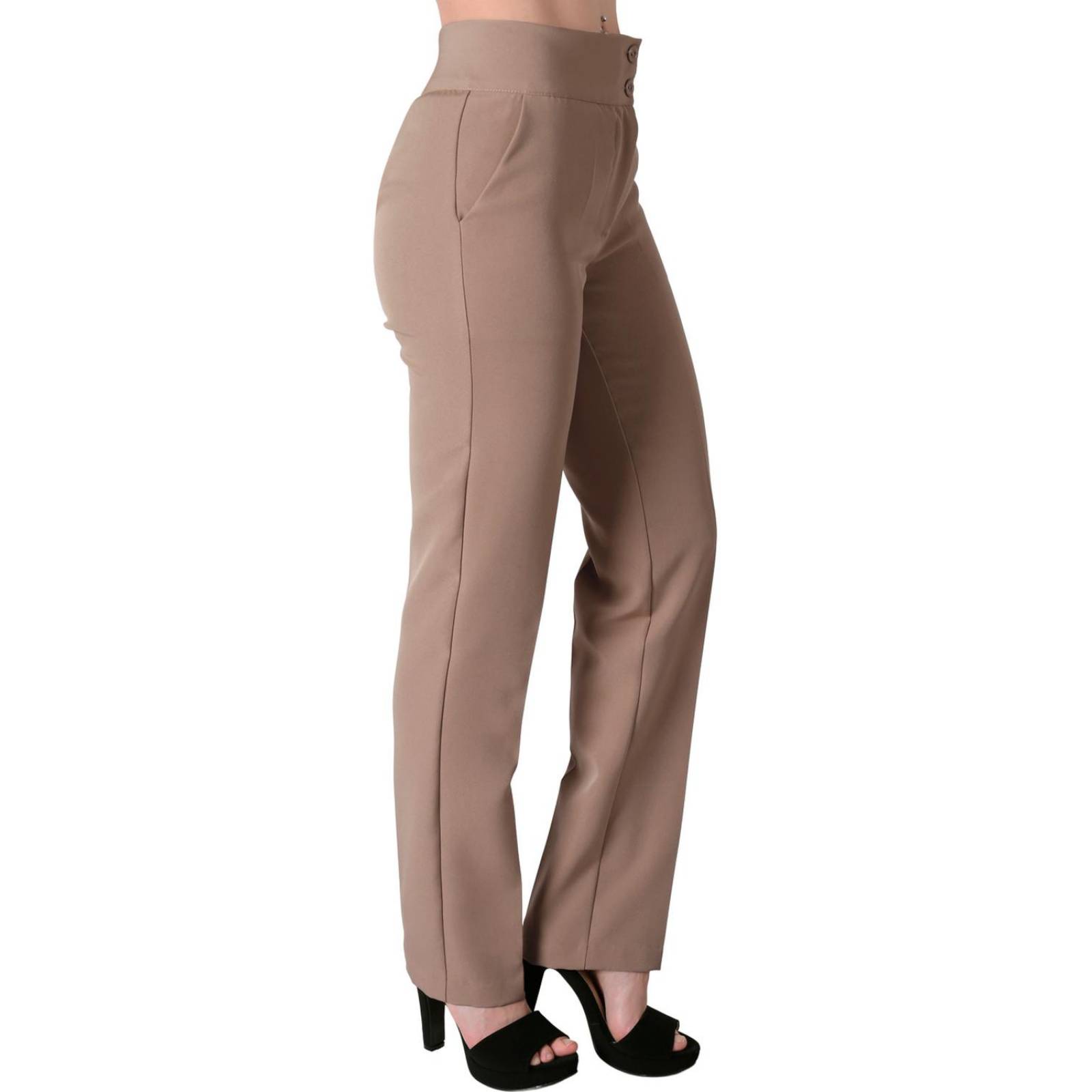 Pantalon De Vestir Cafe Mujer