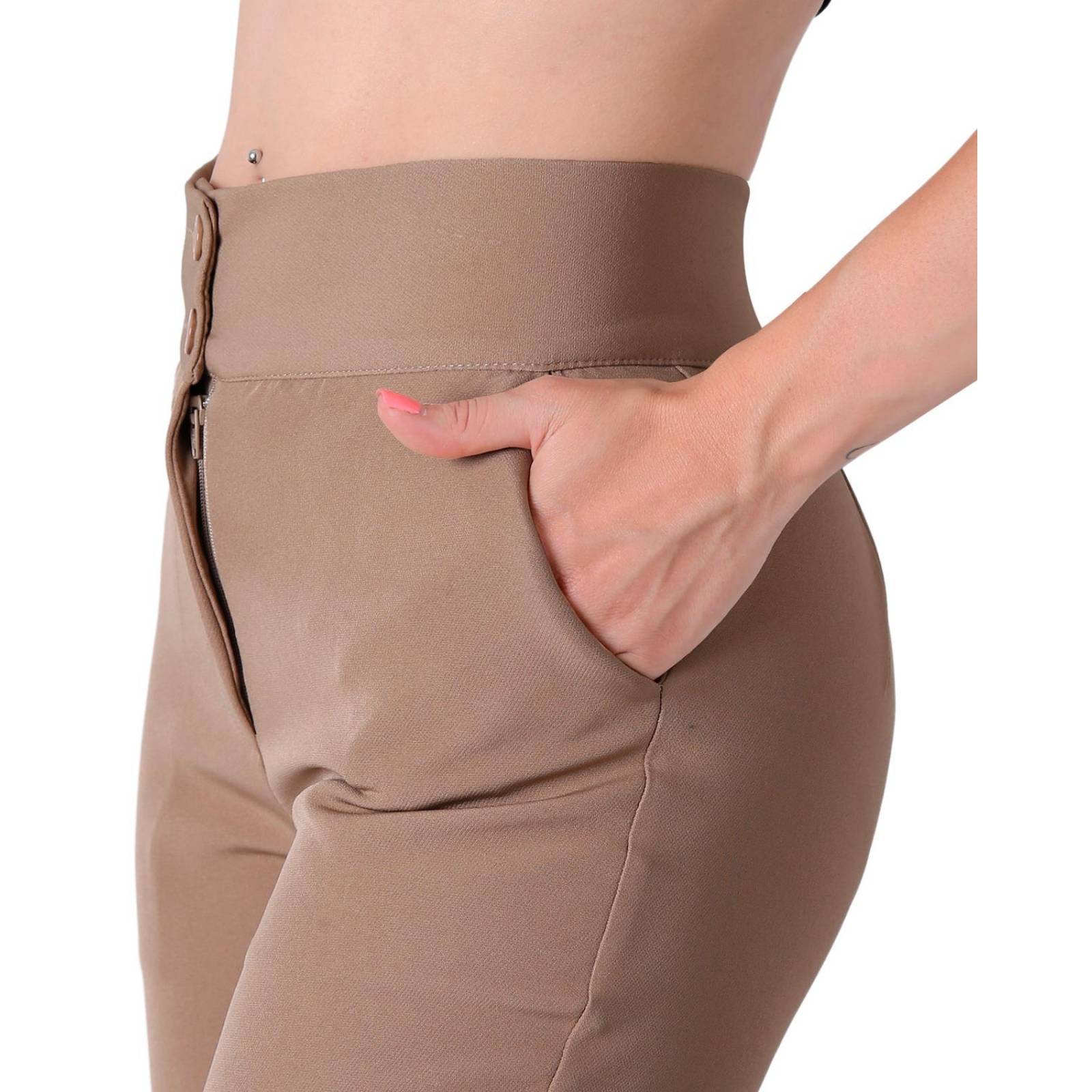 Pantalón Mujer Vestir Recto Beige Stfashion 79304641 .
