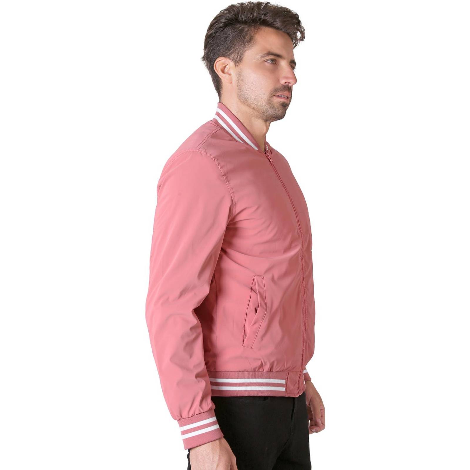 Chamarra rosa online hombre