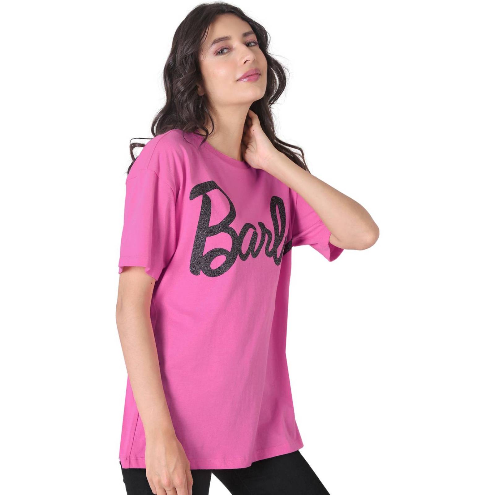 Playera Mujer Moda Camiseta Rosa Barbie 58204811 .