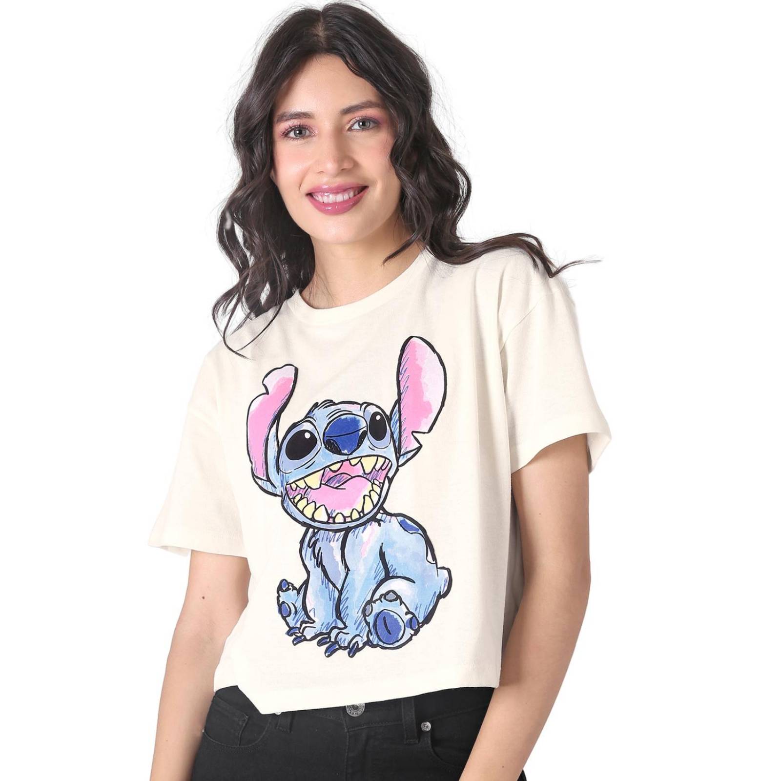 Playera Mujer Moda Top Crema Disney 58204801 