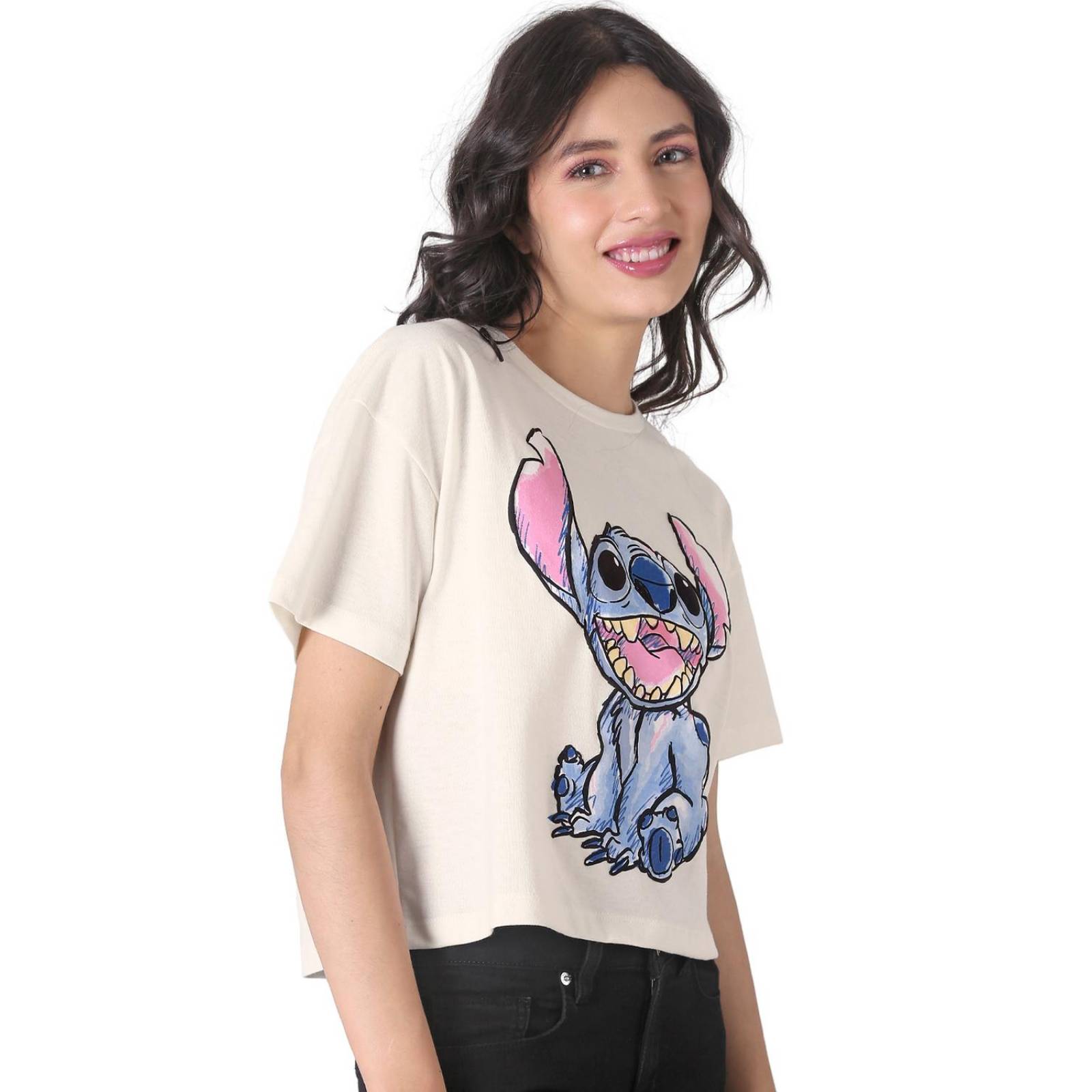 Playera Mujer Moda Top Crema Disney 58204801 
