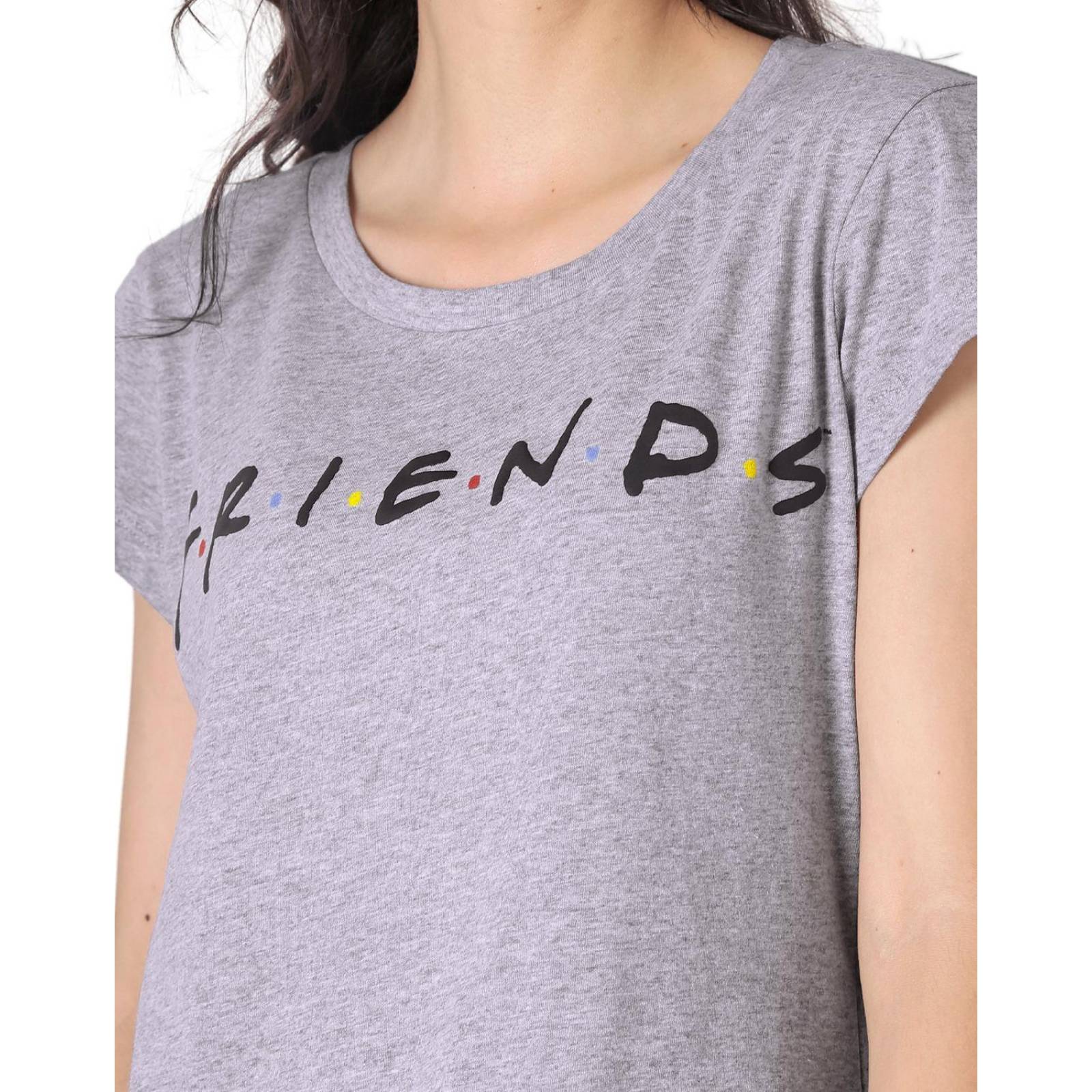Playera Mujer Moda Camiseta Gris Friends 58204807