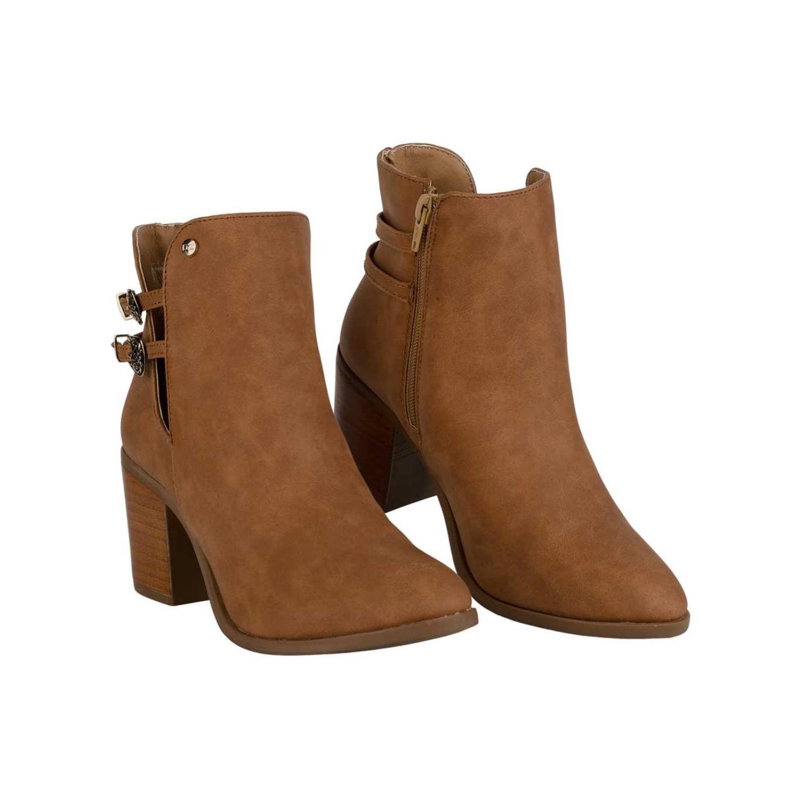 Botin Casual Mujer Café Tacto Piel Capa De Ozono 06003920 
