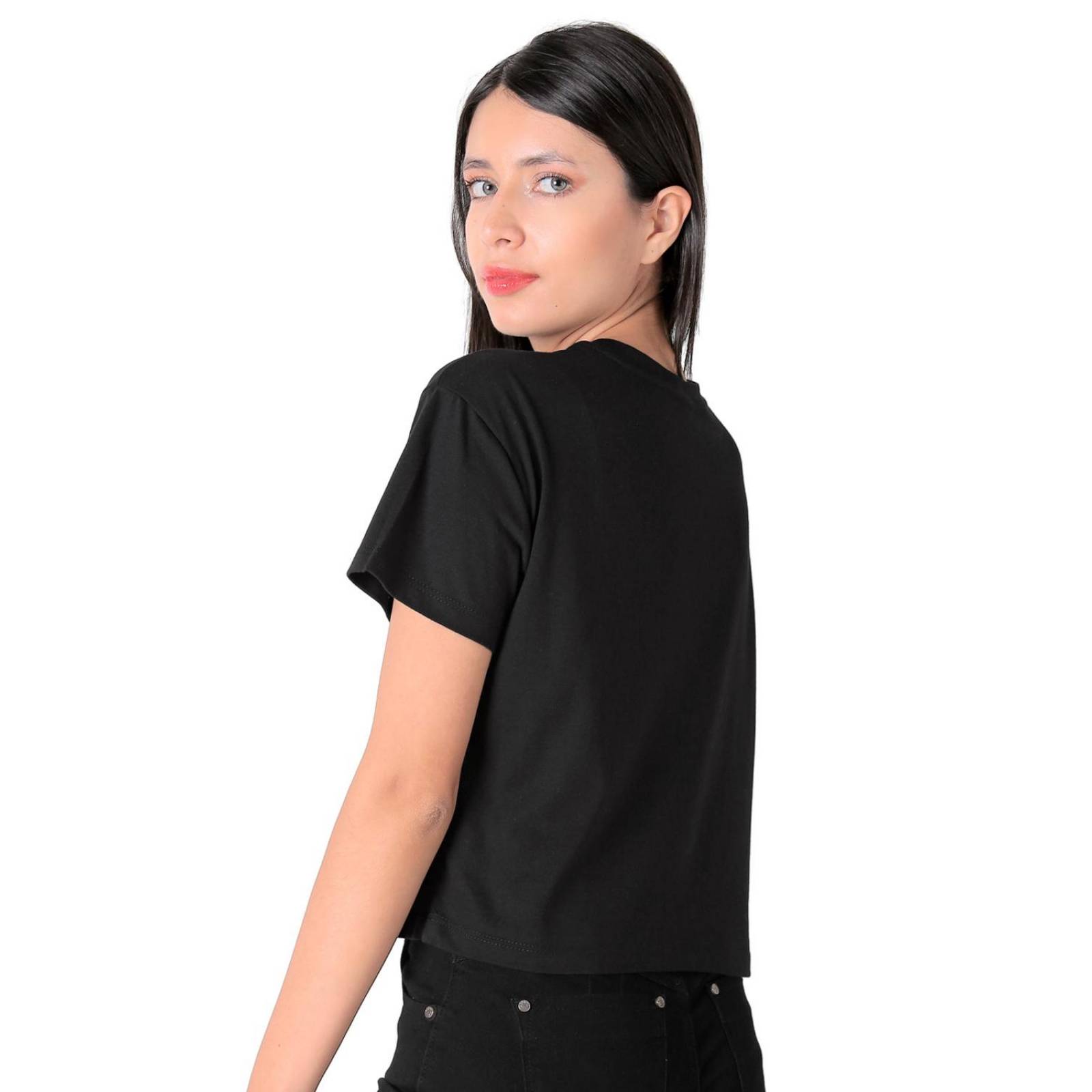 Playera Moda Crop Top Mujer Negro Black Pink 58204853 