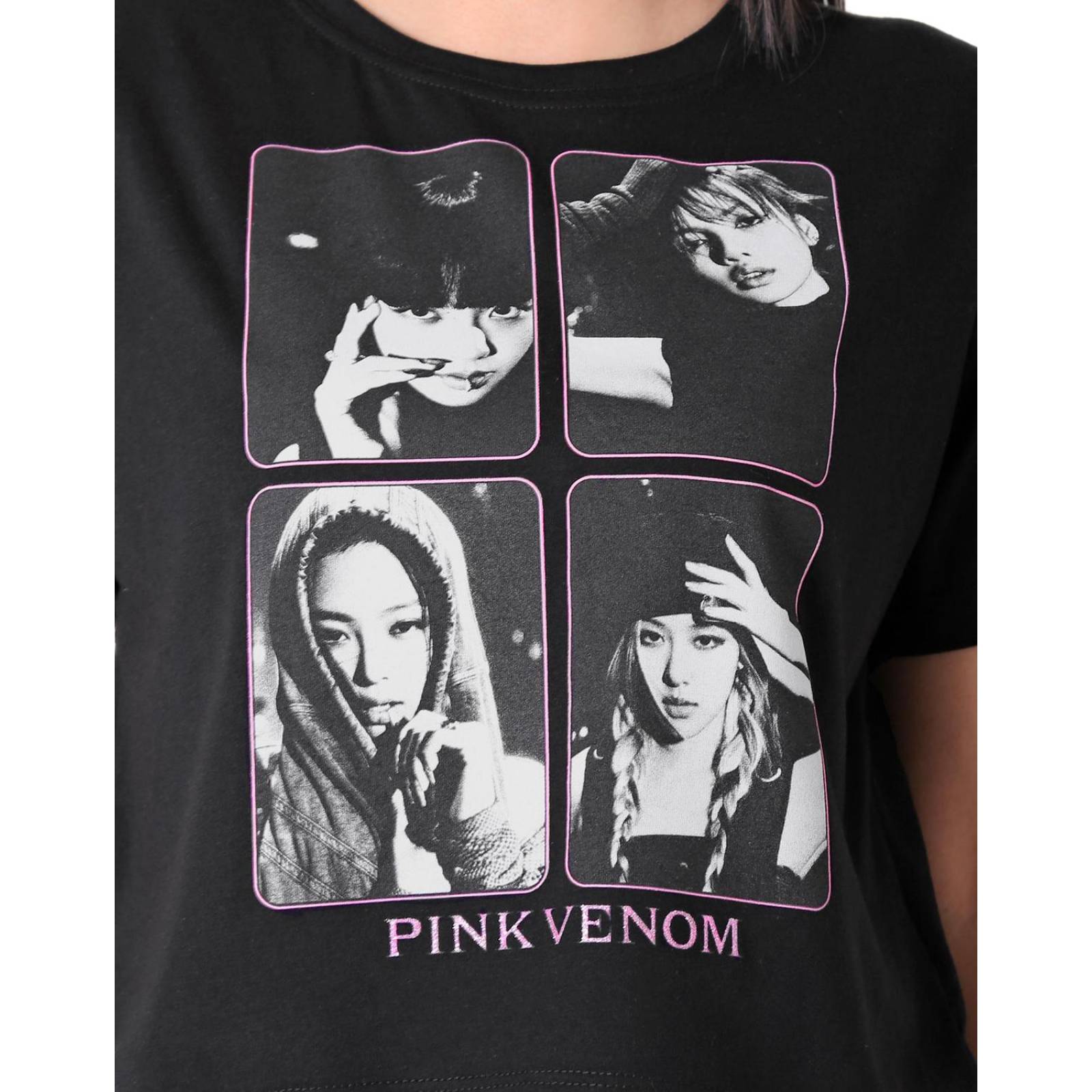 Playera Moda Crop Top Mujer Negro Black Pink 58204853 