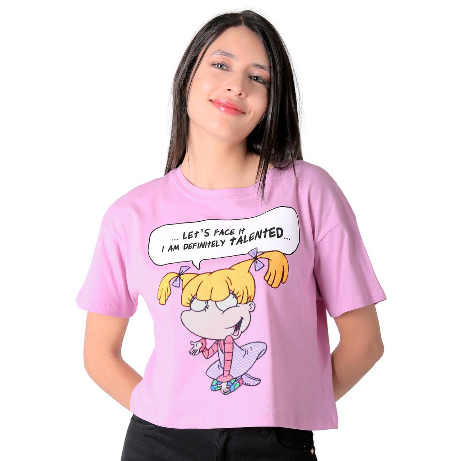 Playera Mujer Moda Top Lila Nickelodeon 58204861 .