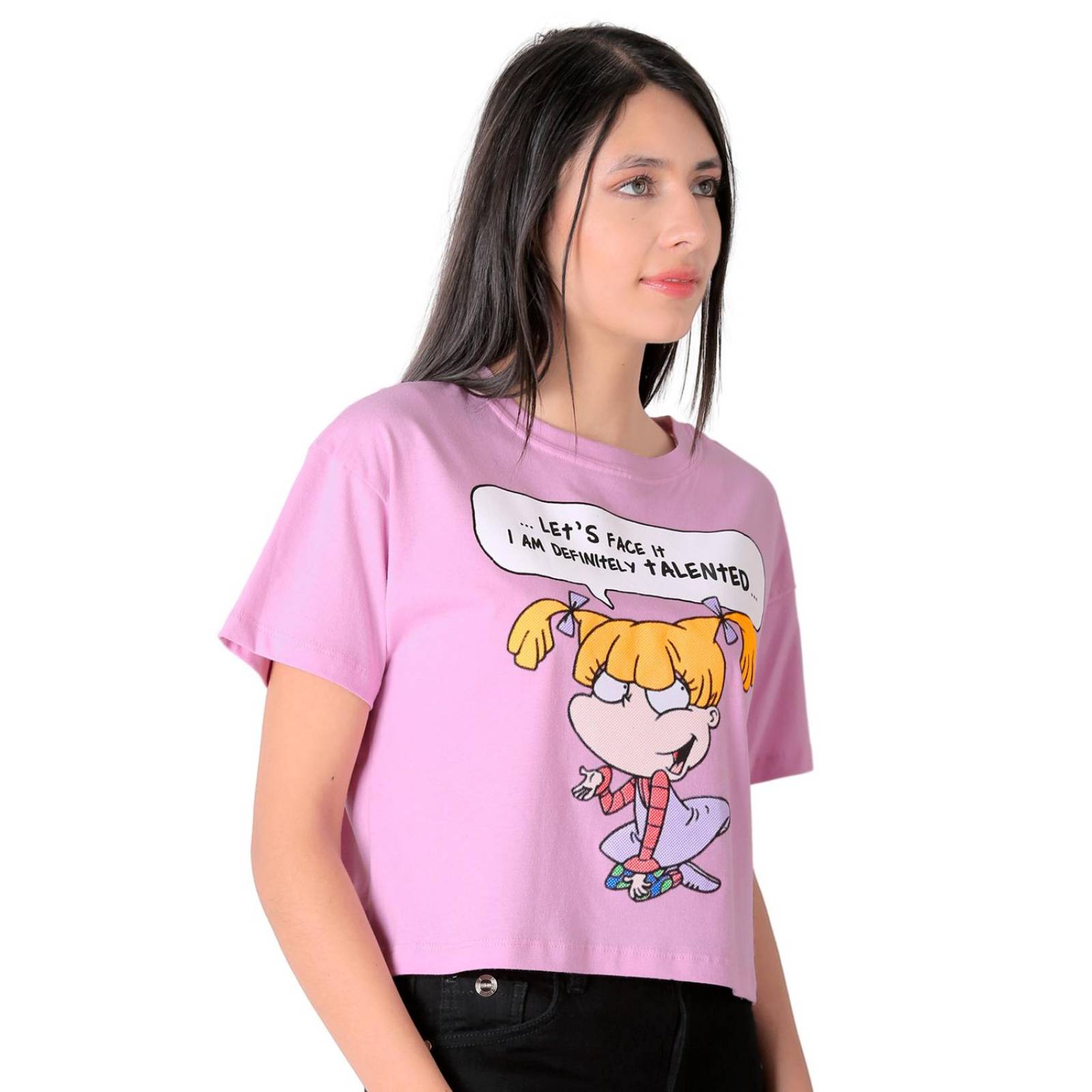 Playera Mujer Moda Top Lila Nickelodeon 58204861 .