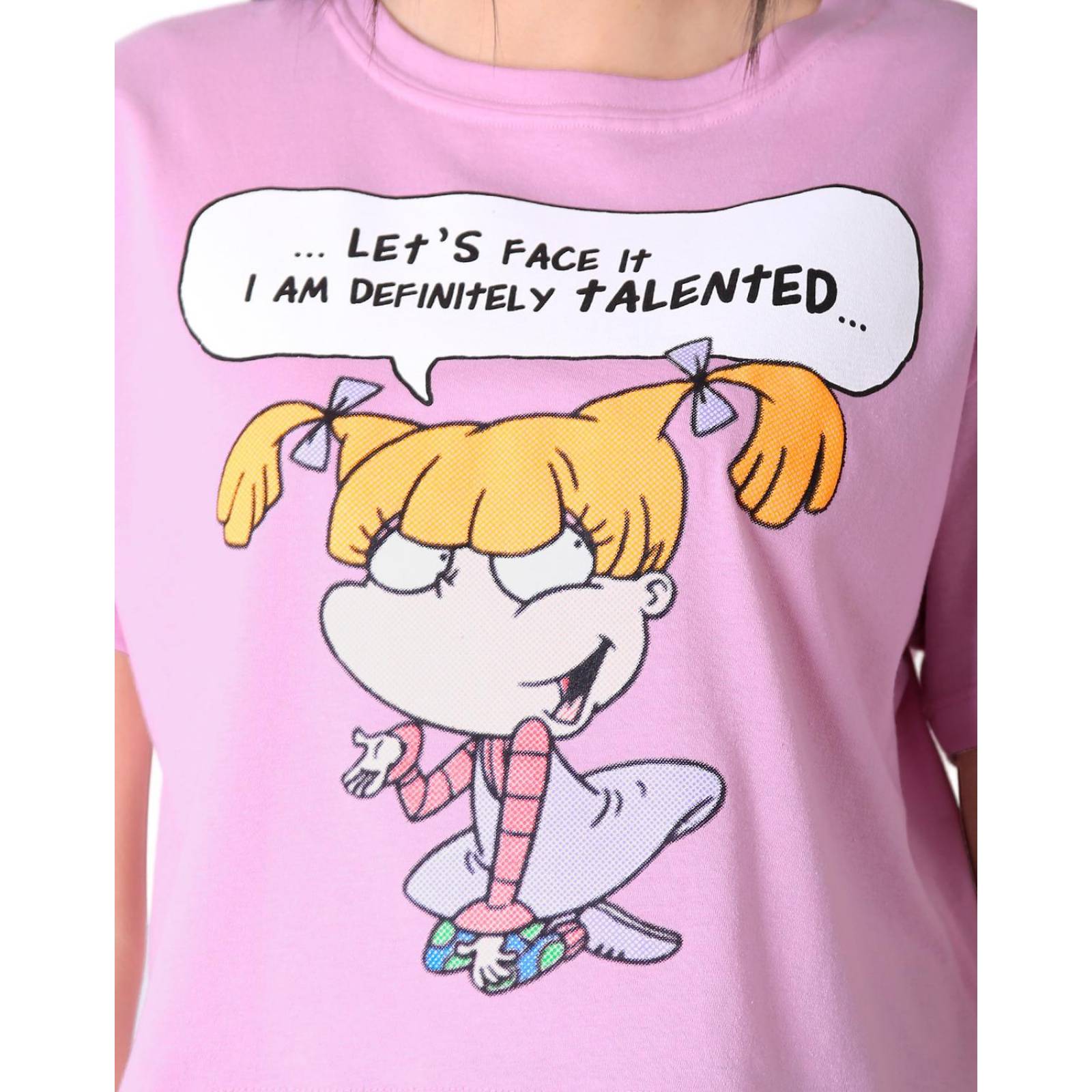 Playera Mujer Moda Top Lila Nickelodeon 58204861 .