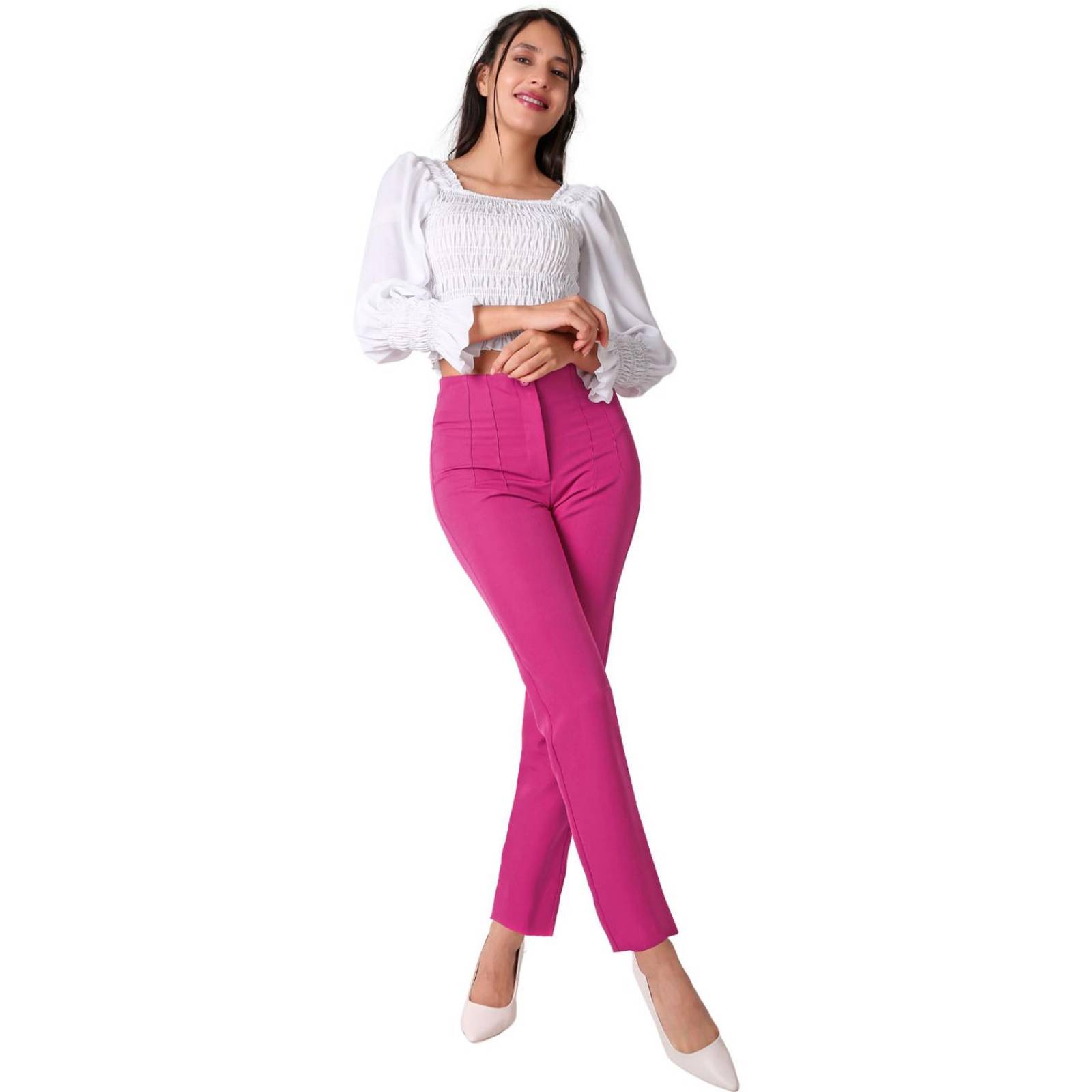 Pantalón Mujer Vestir Skinny Rosa Stfashion 79304811 .