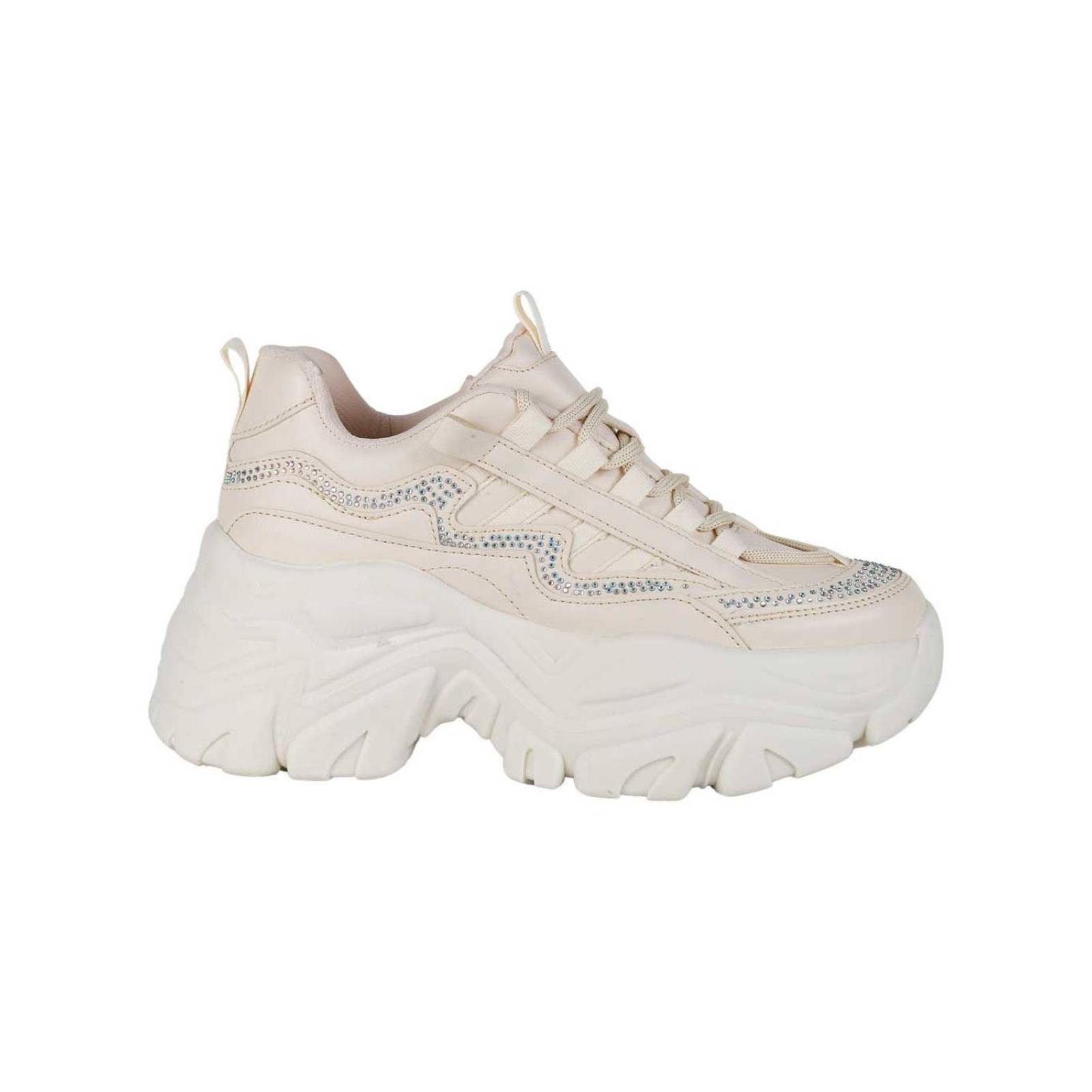 Tenis Mujer Casual Plataforma Crema Daddy 13304003 