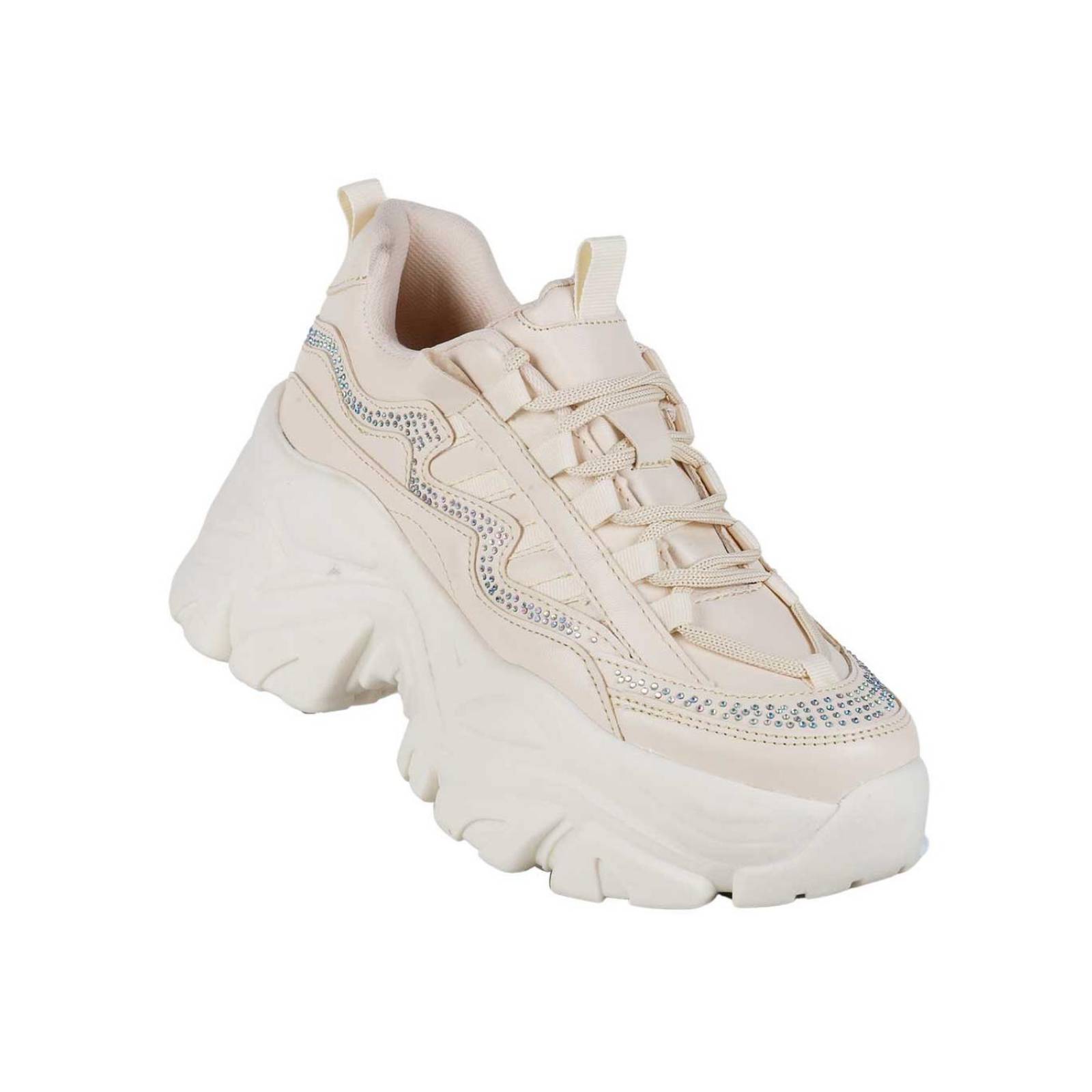 Tenis Mujer Casual Plataforma Crema Daddy 13304003 