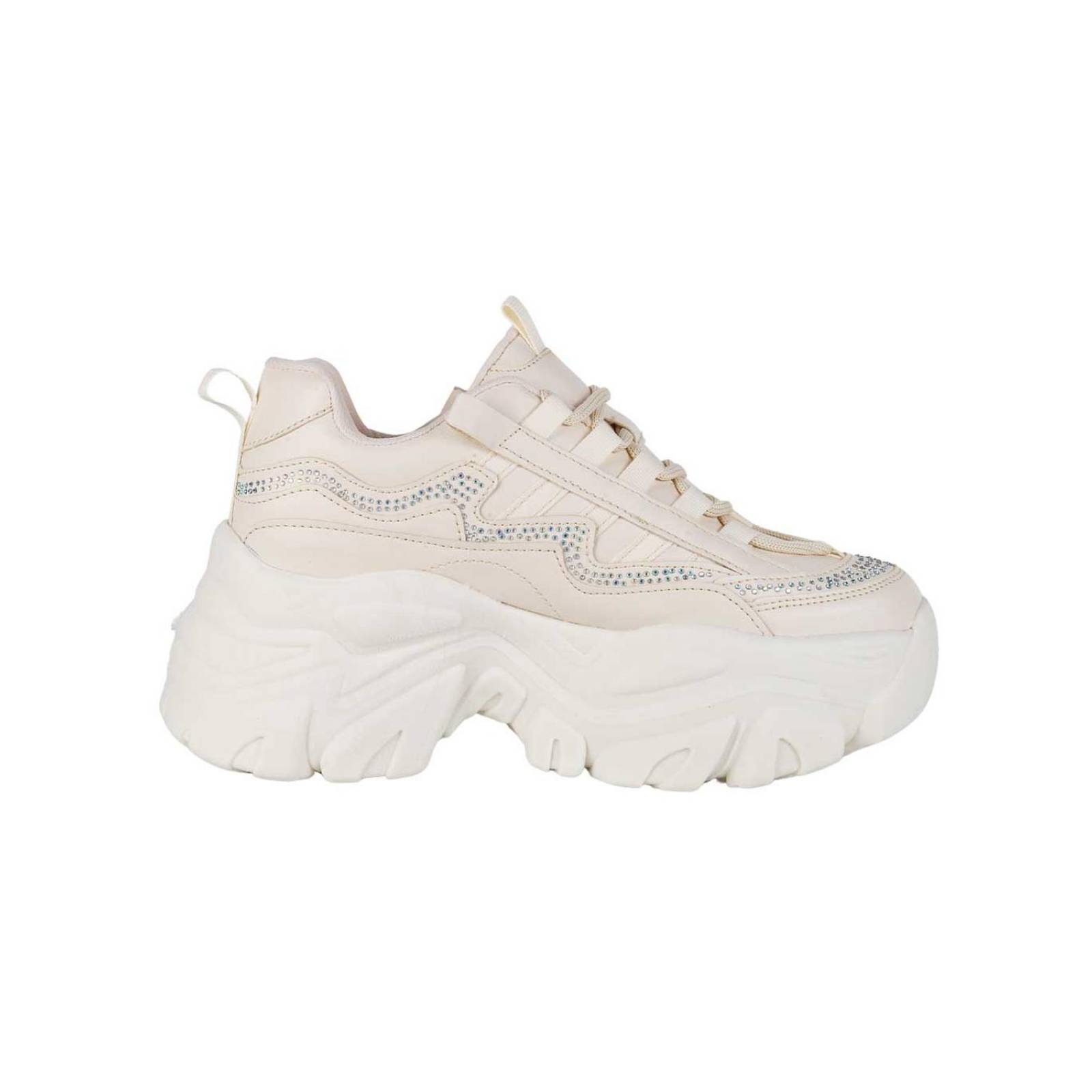 Tenis Mujer Casual Plataforma Crema Daddy 13304003 