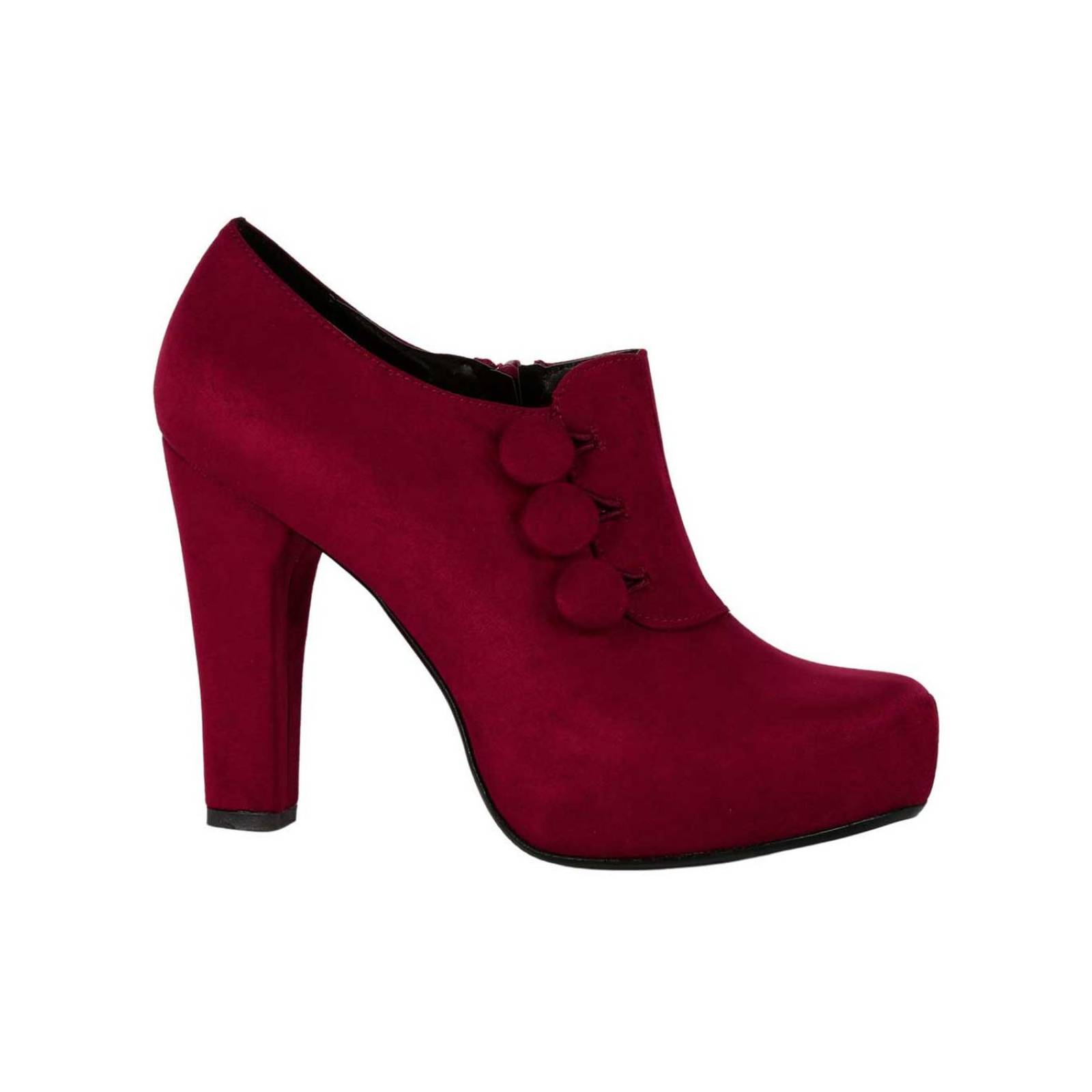 Botín Mujer Formal Tacón Vino Stfashion 03803909 