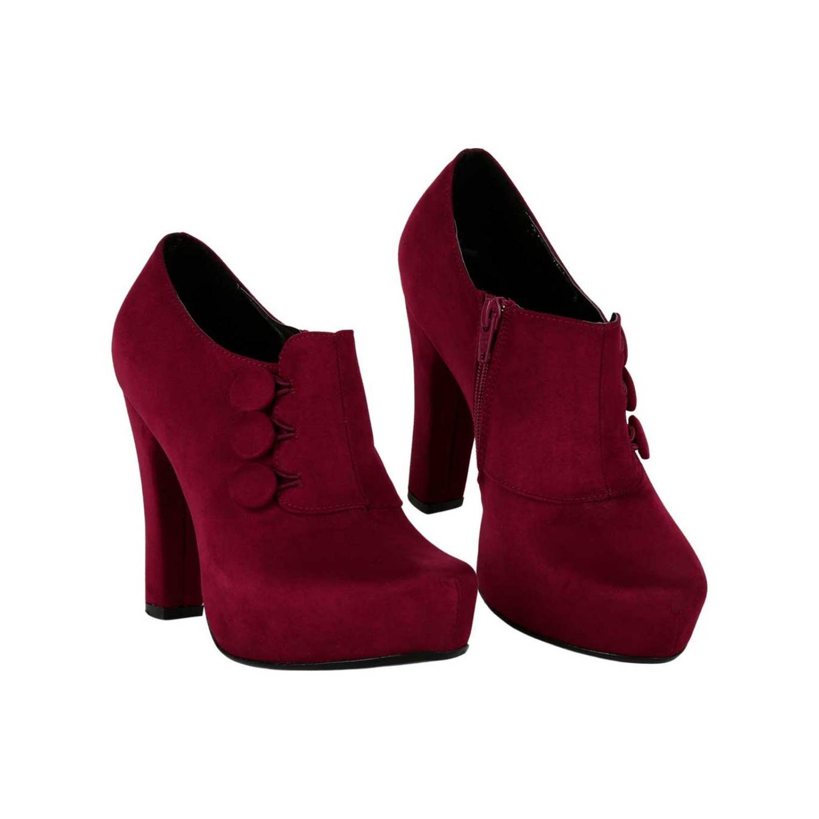 Botín Mujer Formal Tacón Vino Stfashion 03803909 