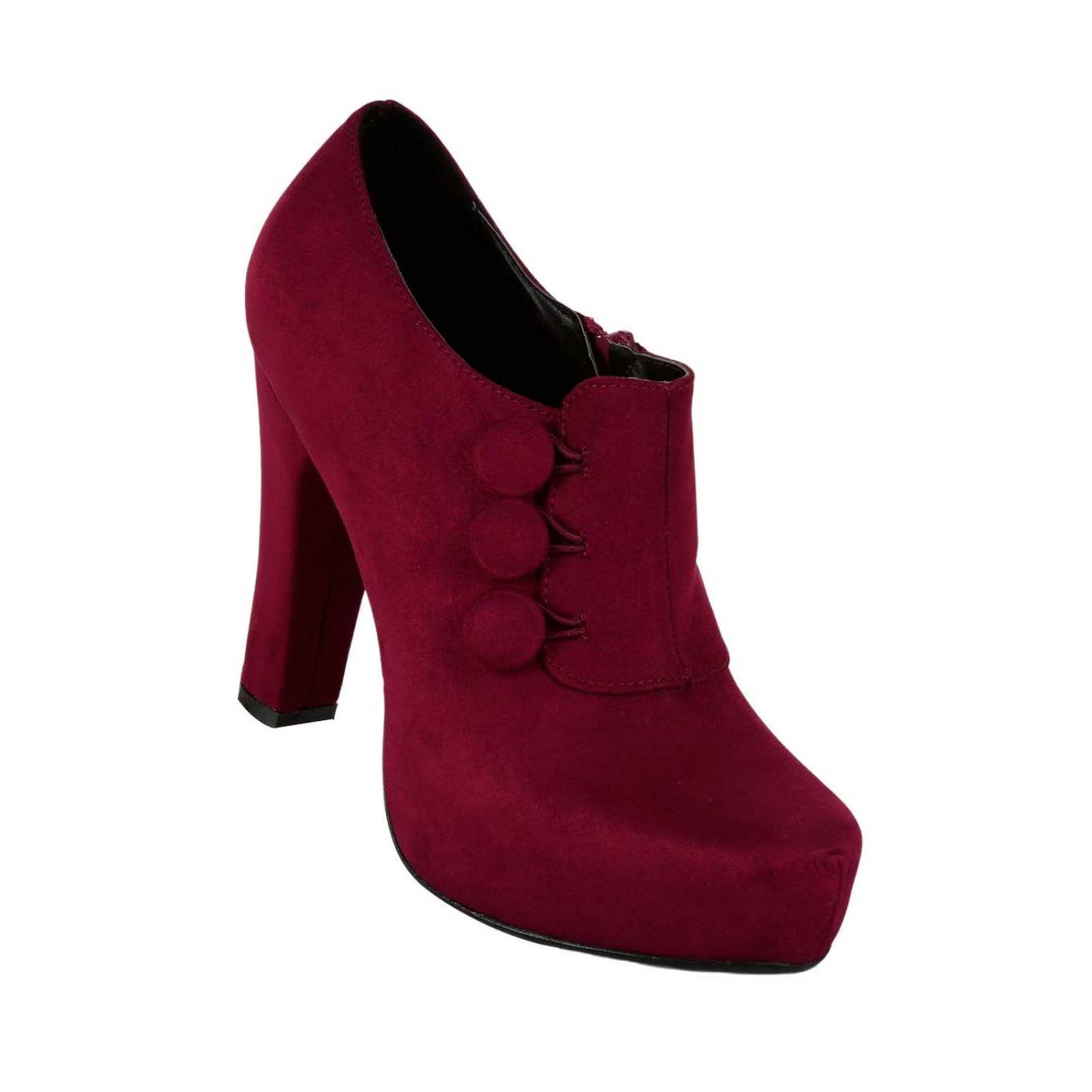 Botín Mujer Formal Tacón Vino Stfashion 03803909 