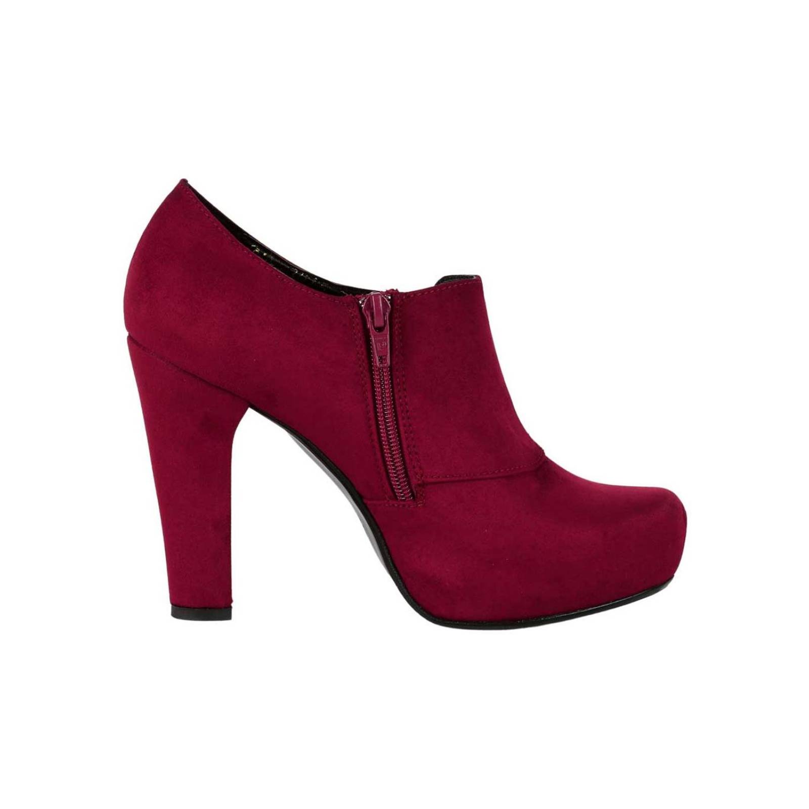 Botín Mujer Formal Tacón Vino Stfashion 03803909 