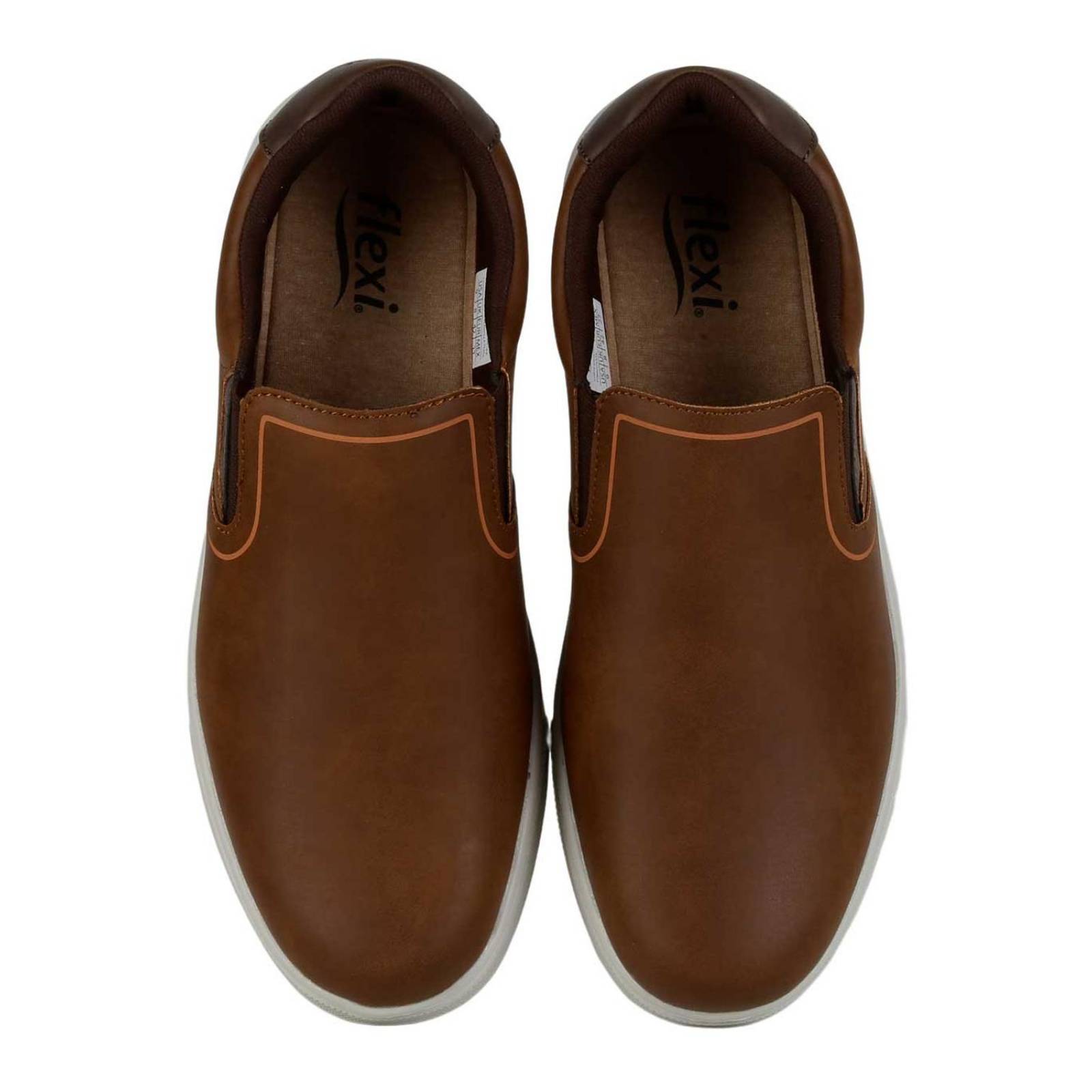 Tenis Hombre Casual Mocasín Café Piel Flexi 02503937 