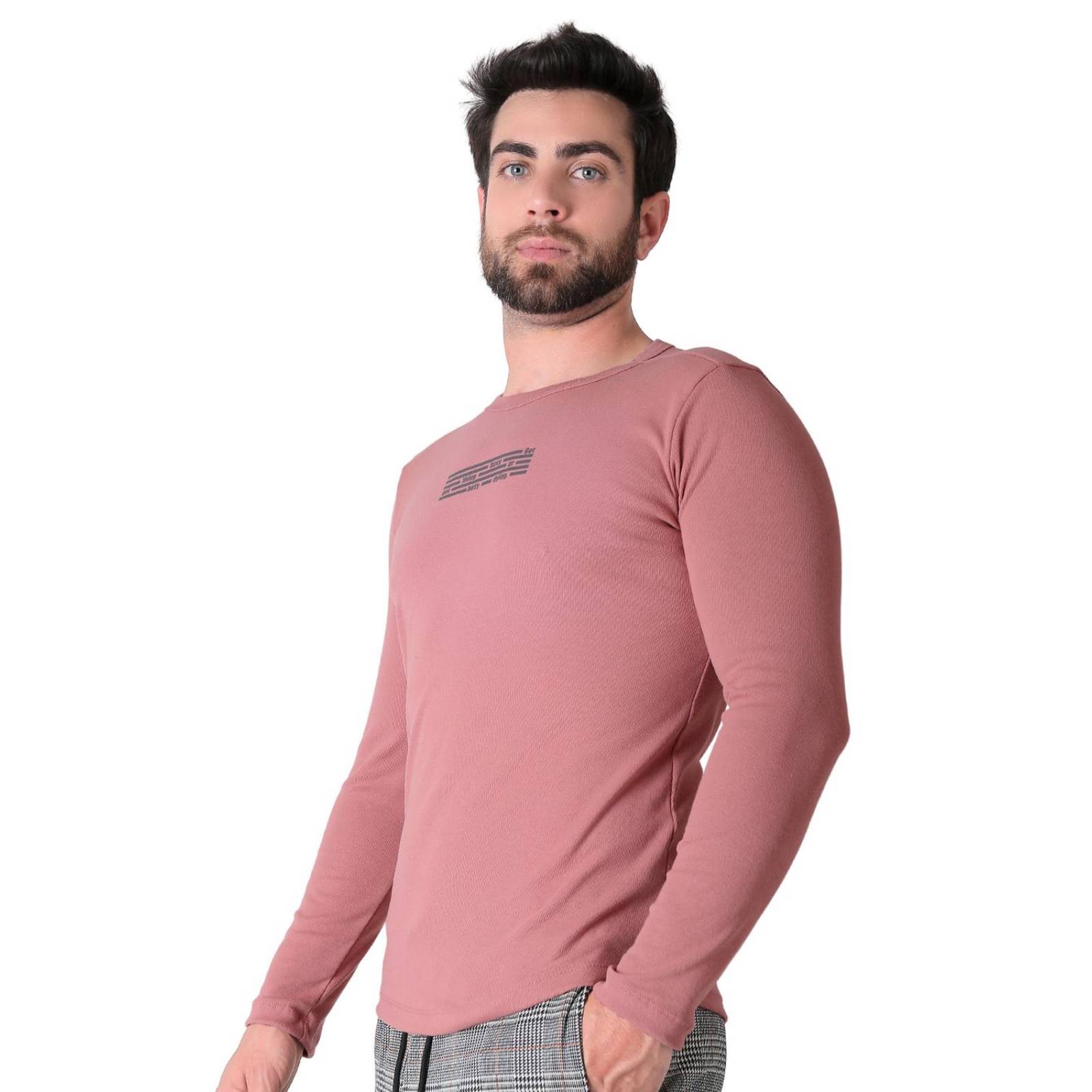 Playera Hombre Moda Camiseta Rosa Silver Plate 60204802 
