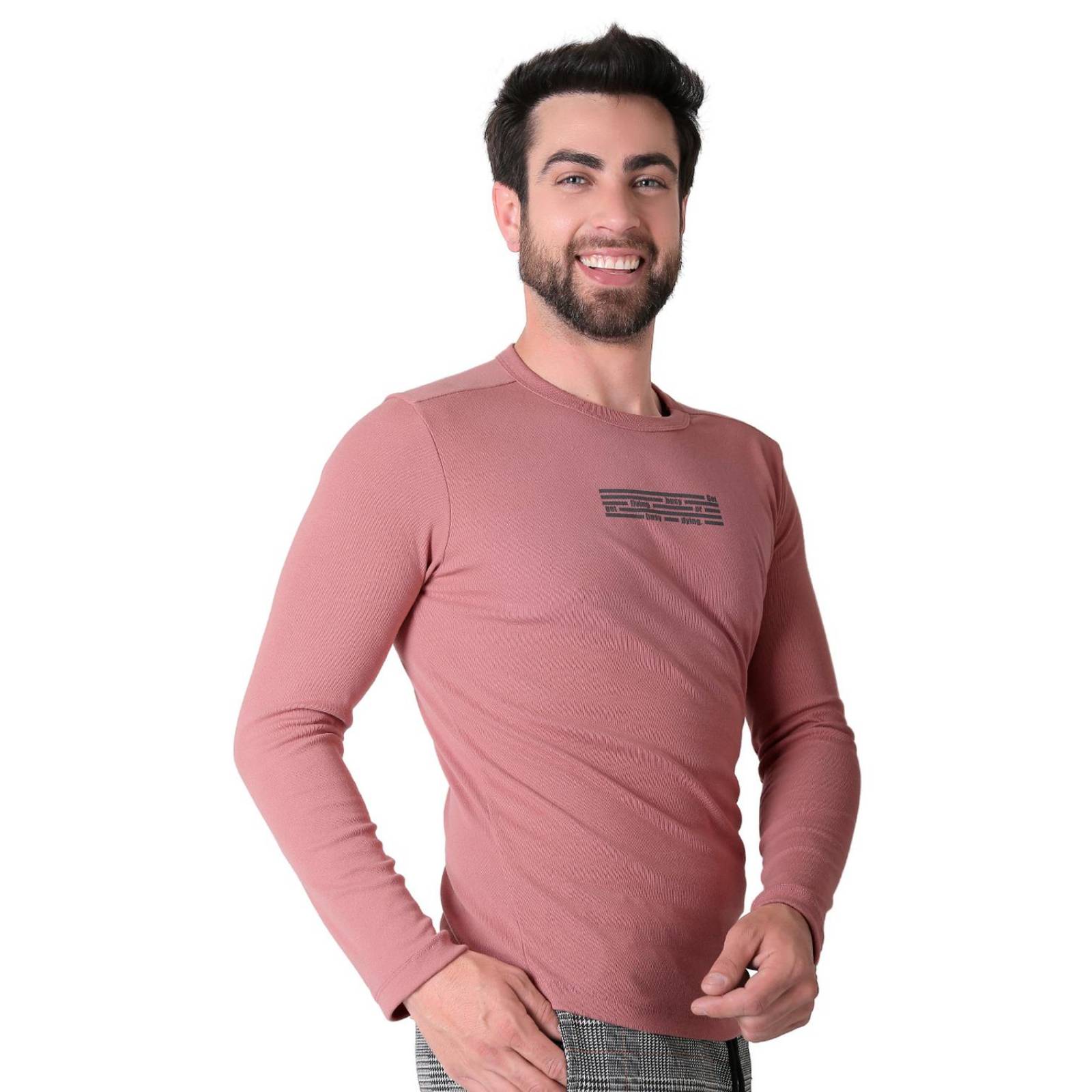 Playera Hombre Moda Camiseta Rosa Silver Plate 60204802 