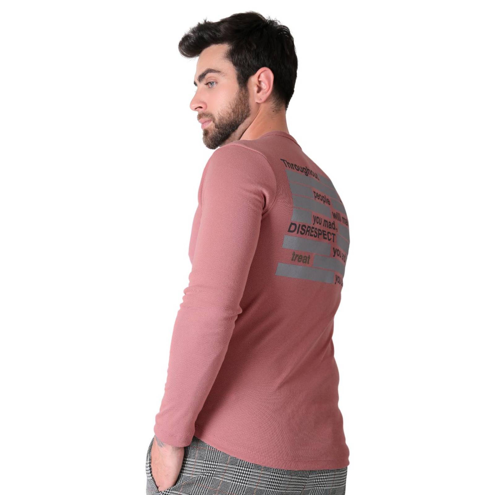 Playera Hombre Moda Camiseta Rosa Silver Plate 60204802 