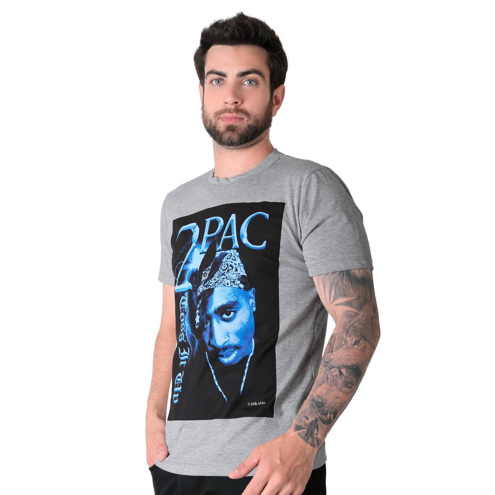 Playera Hombre Moda Camiseta Gris Bandas De Rock 58204847 .