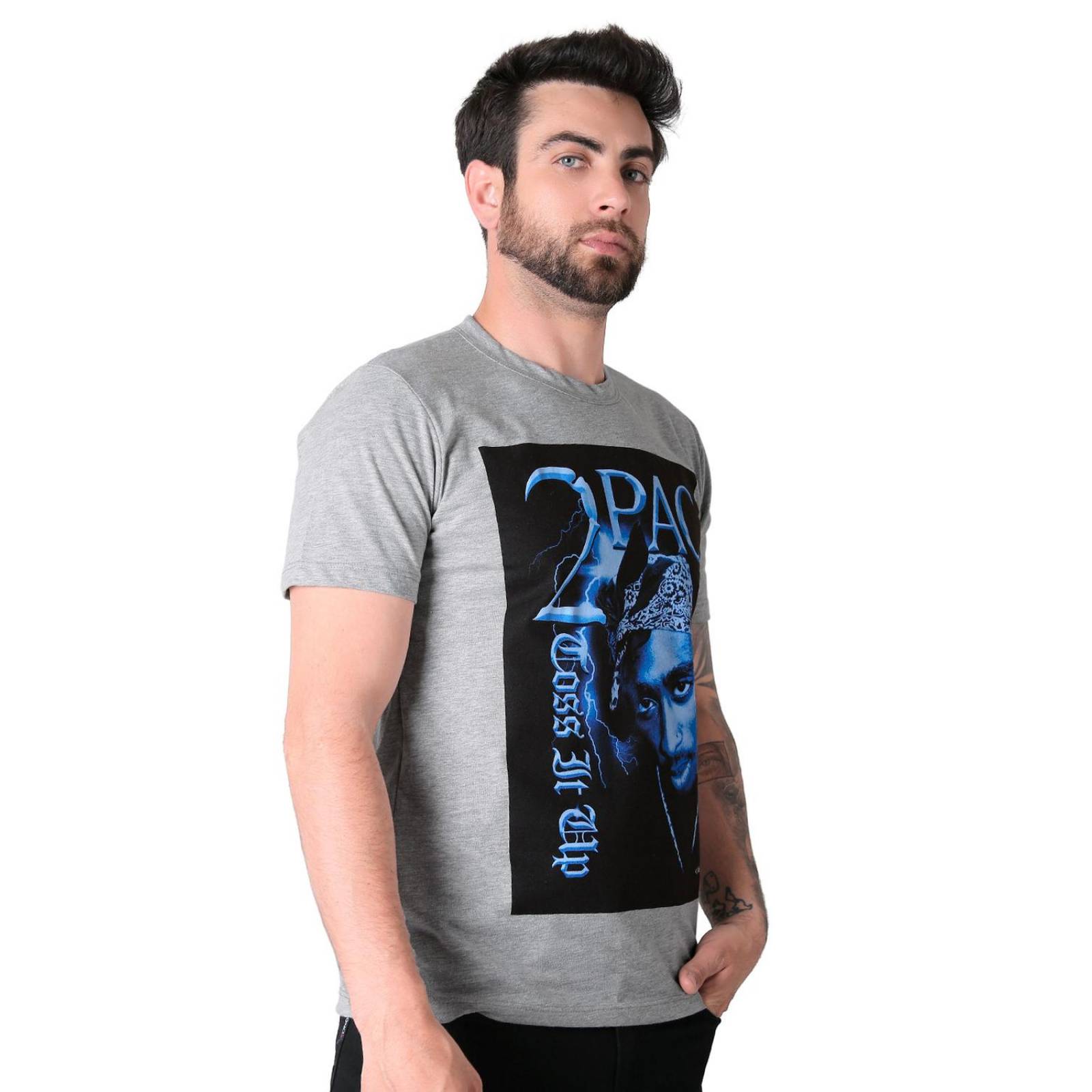 Playera Hombre Moda Camiseta Gris Bandas De Rock 58204847 .