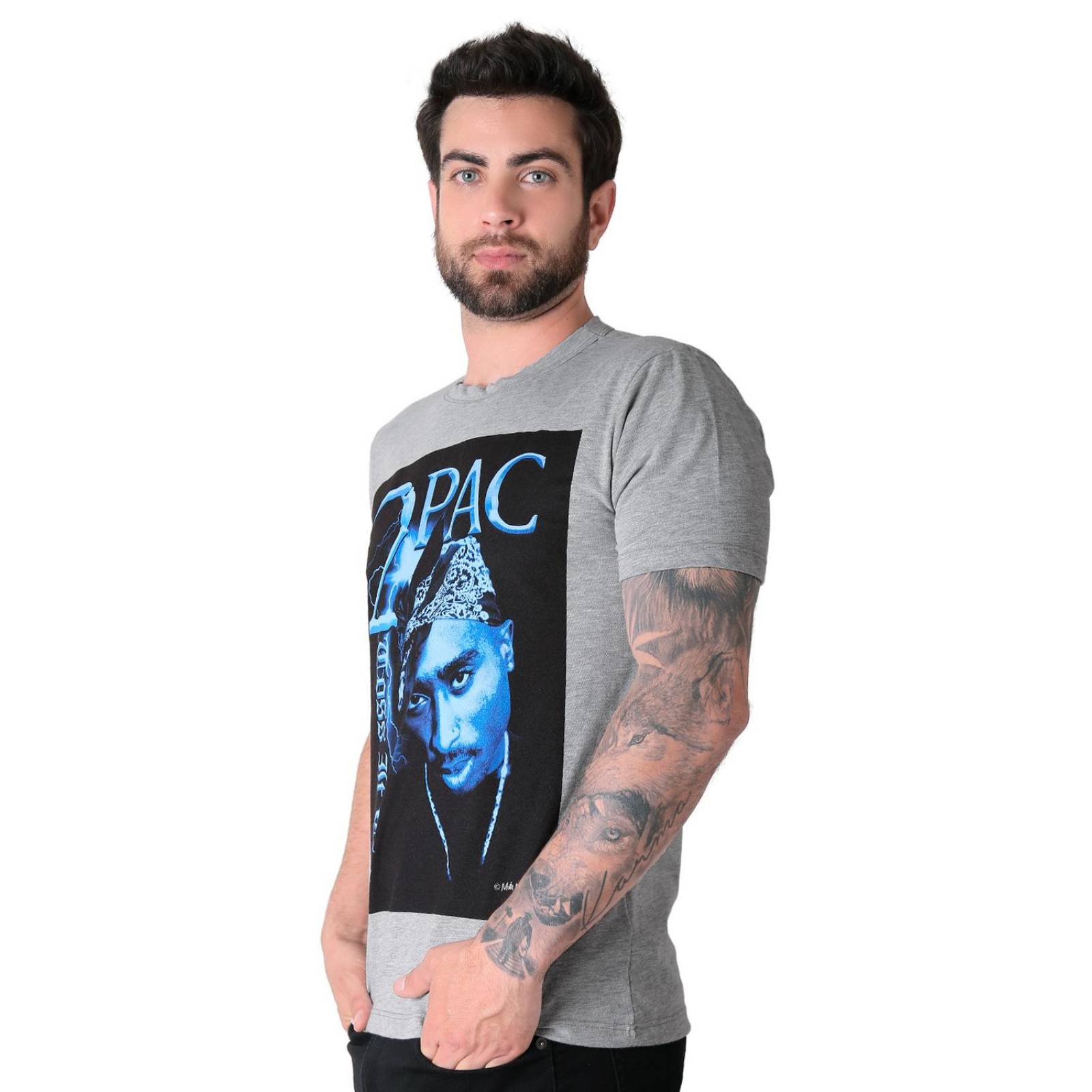 Playera Hombre Moda Camiseta Gris Bandas De Rock 58204847 .