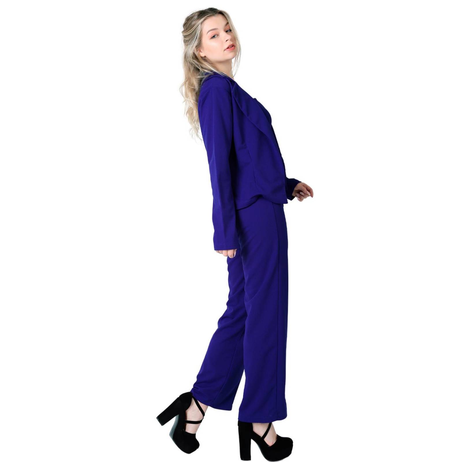 Conjunto 3 Piezas Top Saco Y Pantalón Mujer Formal Azul Stfashion 52404818