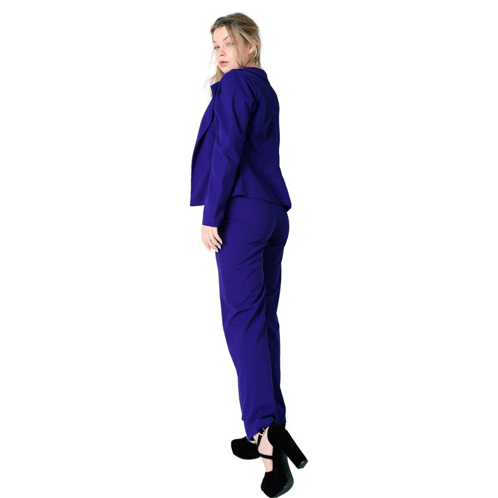 Conjunto 3 Piezas Top Saco Y Pantalón Mujer Formal Azul Stfashion 52404818