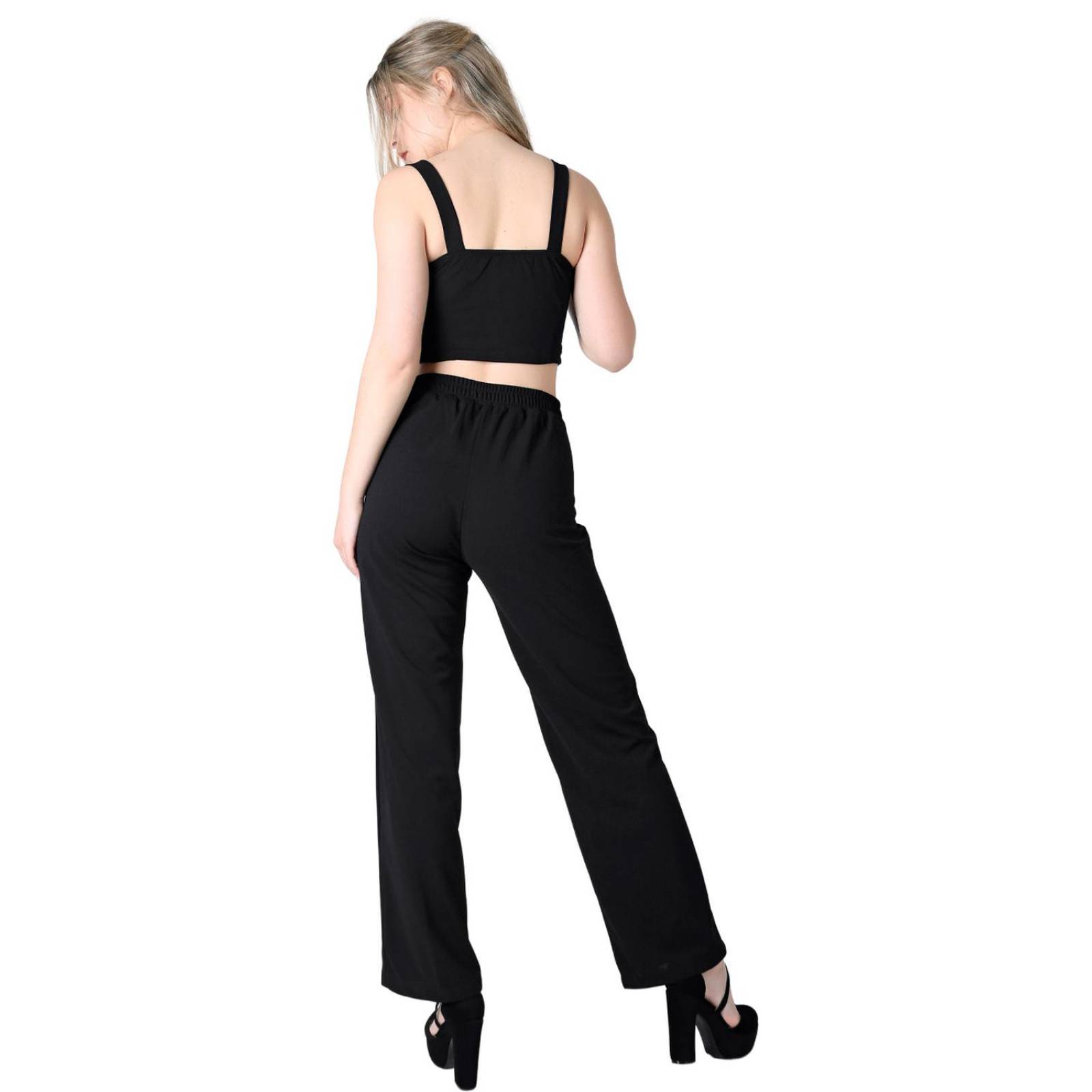 Conjunto 3 Piezas Top Saco Y Pantalón Mujer Formal Negro Stfashion 52404819 
