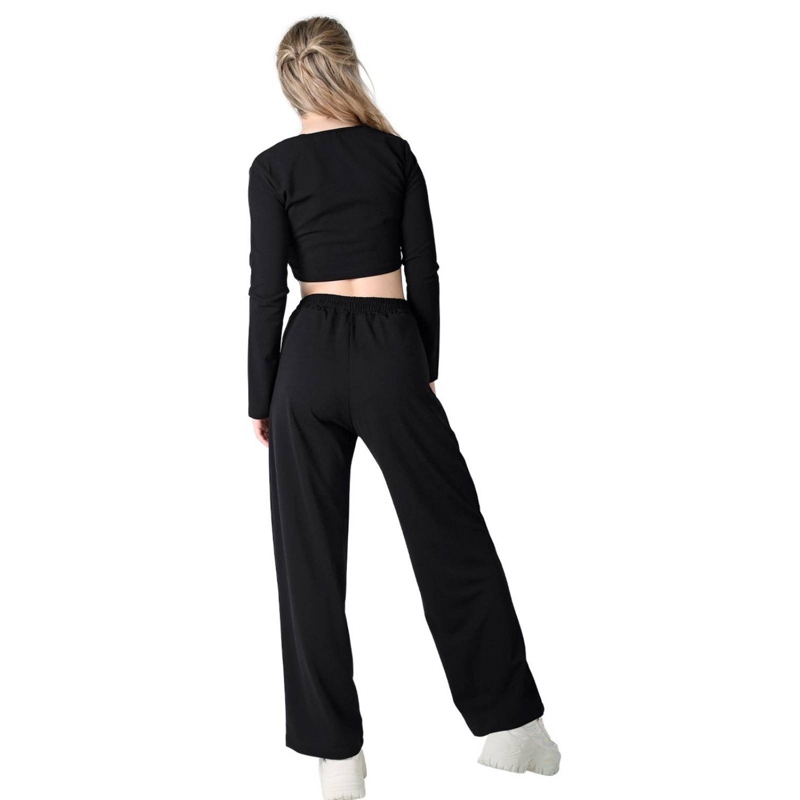 Conjunto 2 Piezas Blusa Y Pantalón Mujer Casual Negro Stfashion 52404820 