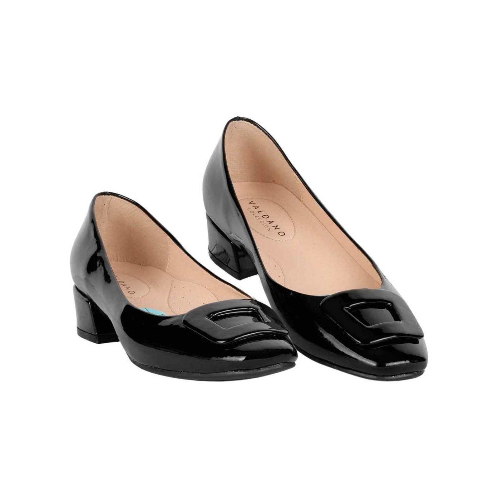 Zapato Mujer Mocasín Vestir Tacón Negro Valdano 01404000