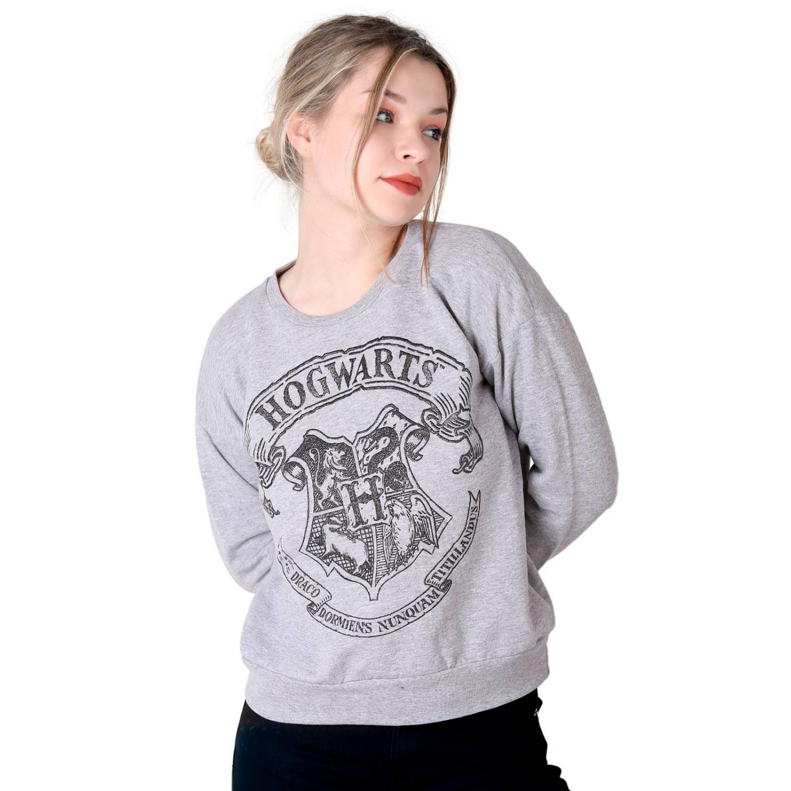 Sudadera Mujer Moda Sin Capucha Gris Harry Potter 58204871 
