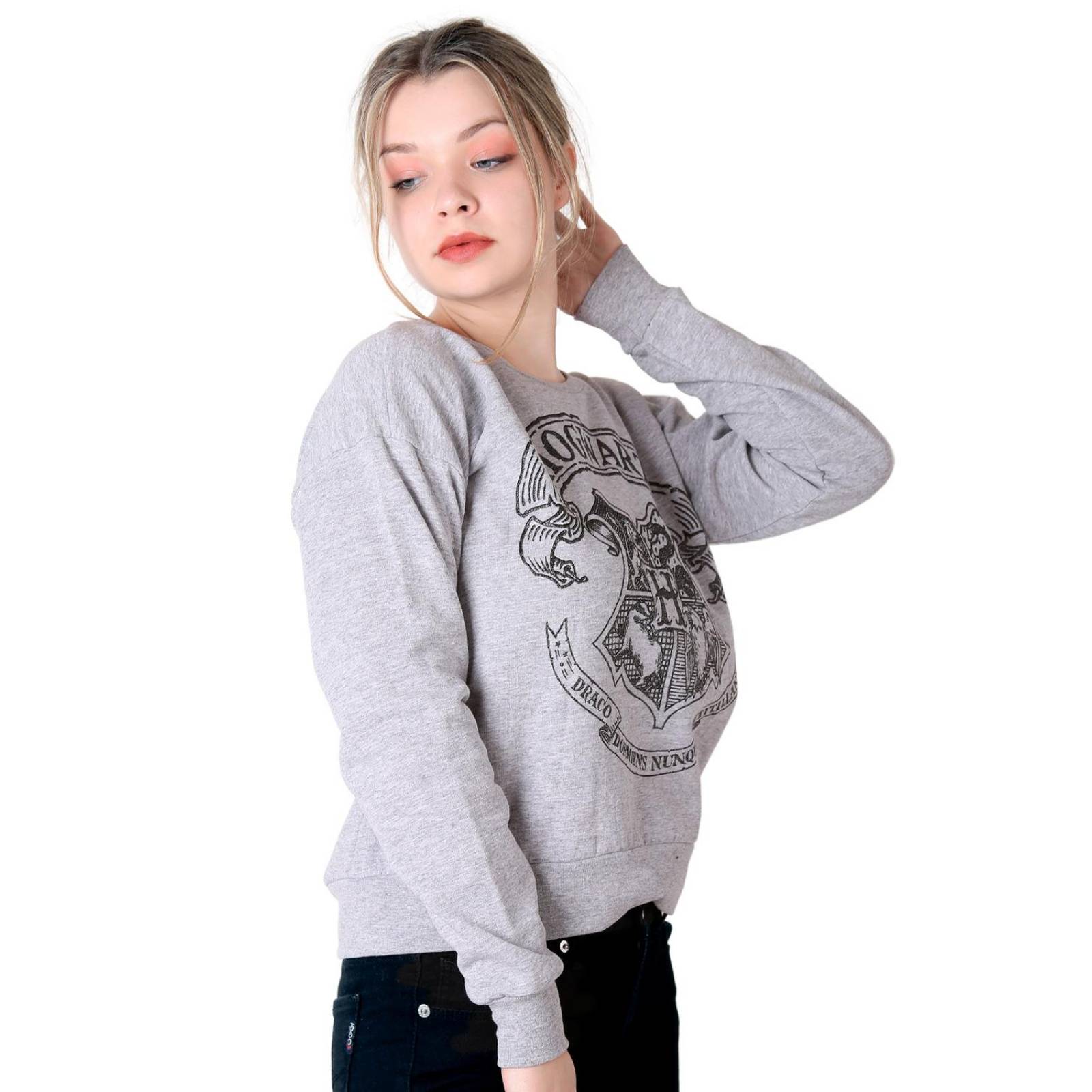 Sudadera Mujer Moda Sin Capucha Gris Harry Potter 58204871 