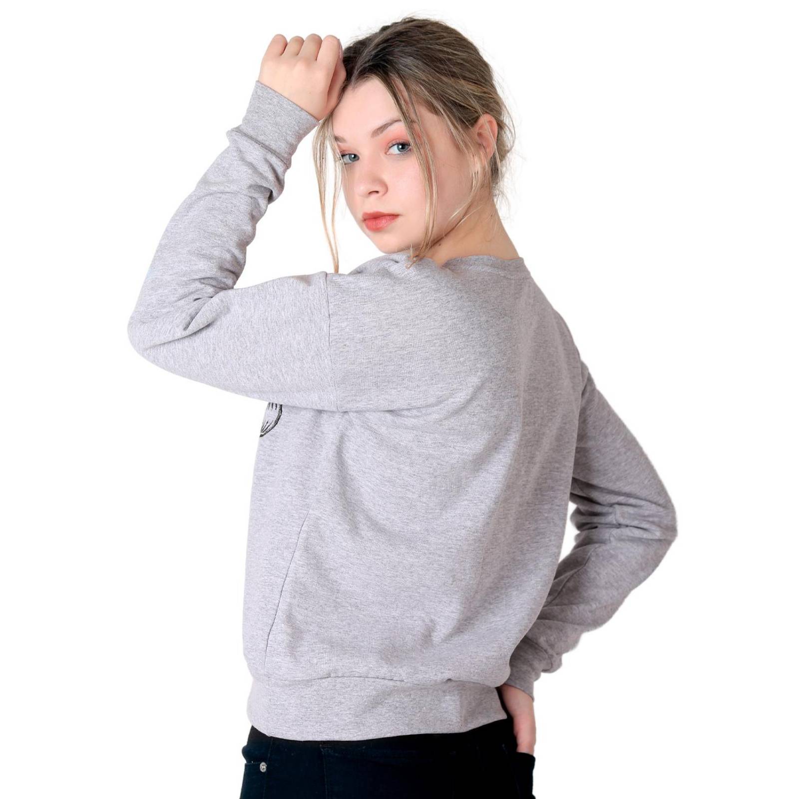 Sudadera Mujer Moda Sin Capucha Gris Harry Potter 58204871 
