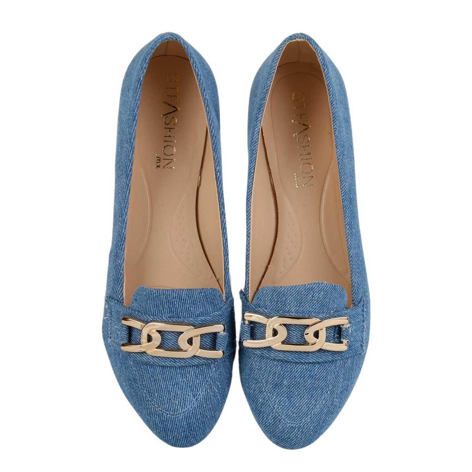 Flat Mujer Azul Stfashion 09004002 