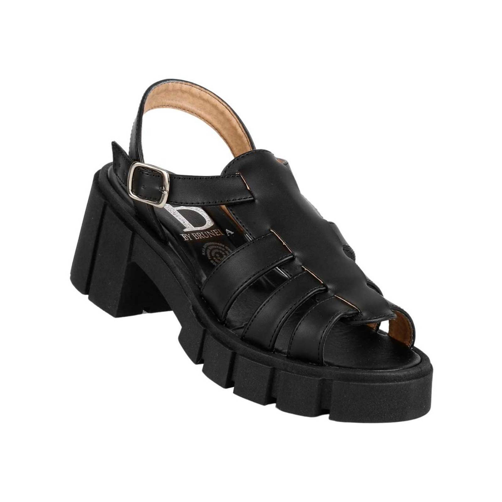 Sandalia Mujer Casual Tacón Negro Brunella 03304000 