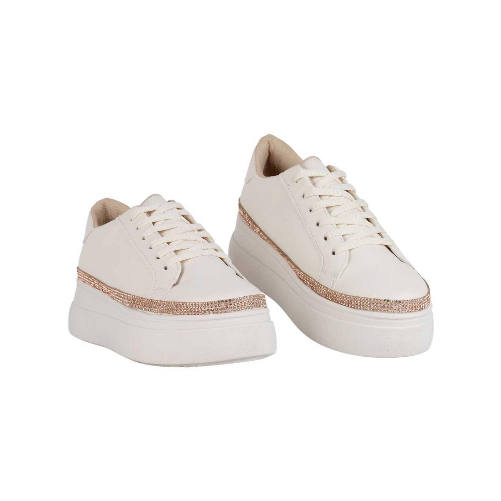 Tenis Mujer Casual Plataforma Crema Coshi Coshi 13004004 