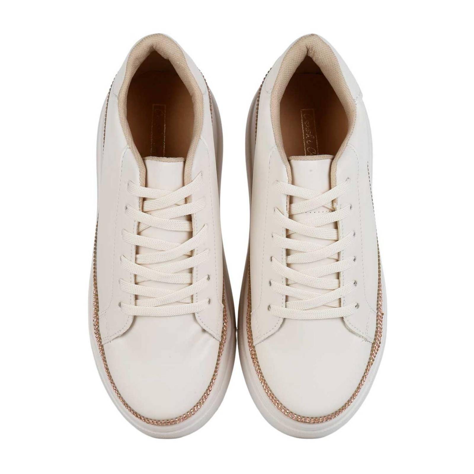 Tenis Mujer Casual Plataforma Crema Coshi Coshi 13004004 
